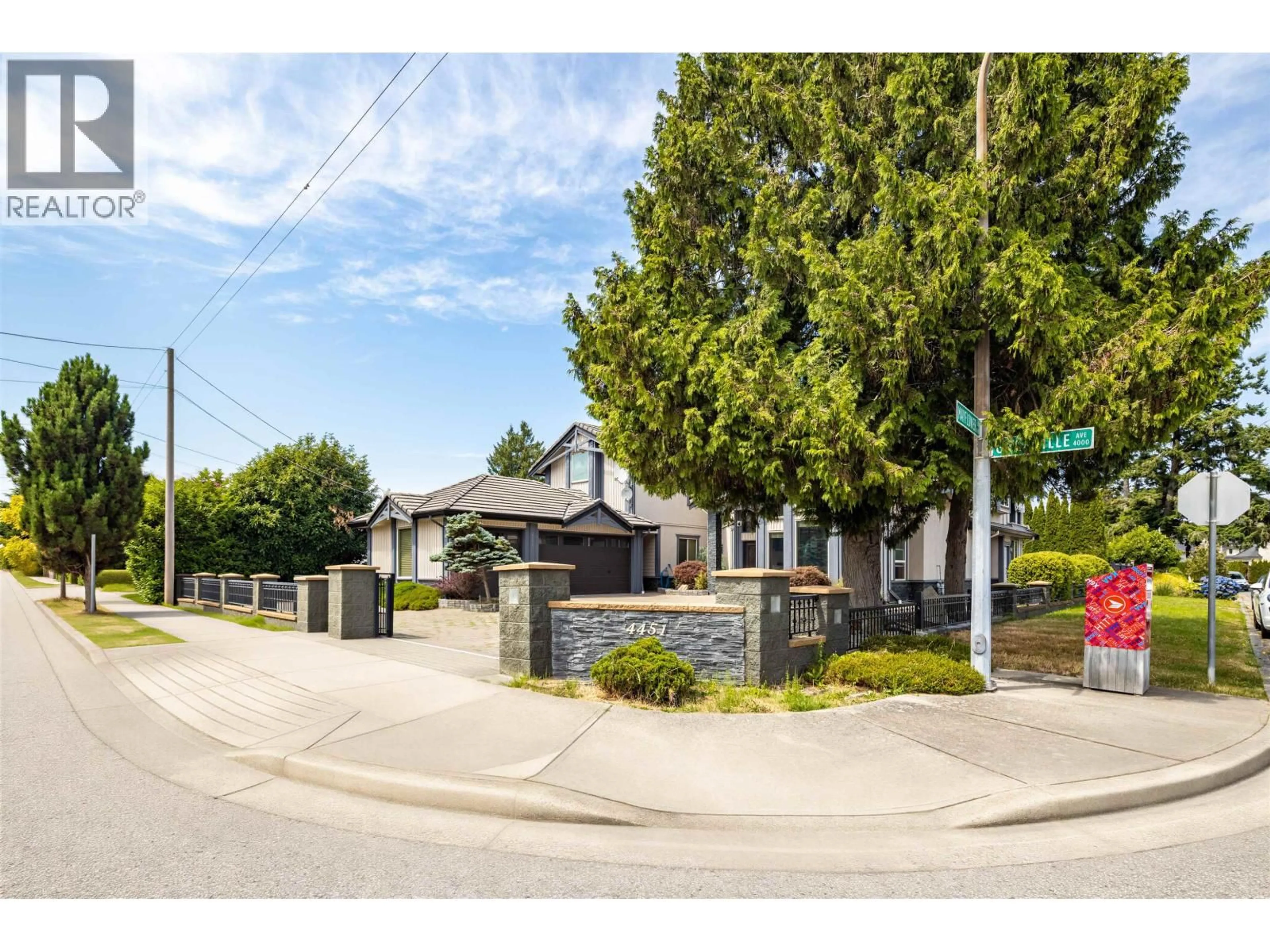 A pic from outside/outdoor area/front of a property/back of a property/a pic from drone, street for 4451 GRANVILLE AVENUE, Richmond British Columbia V7C1E2