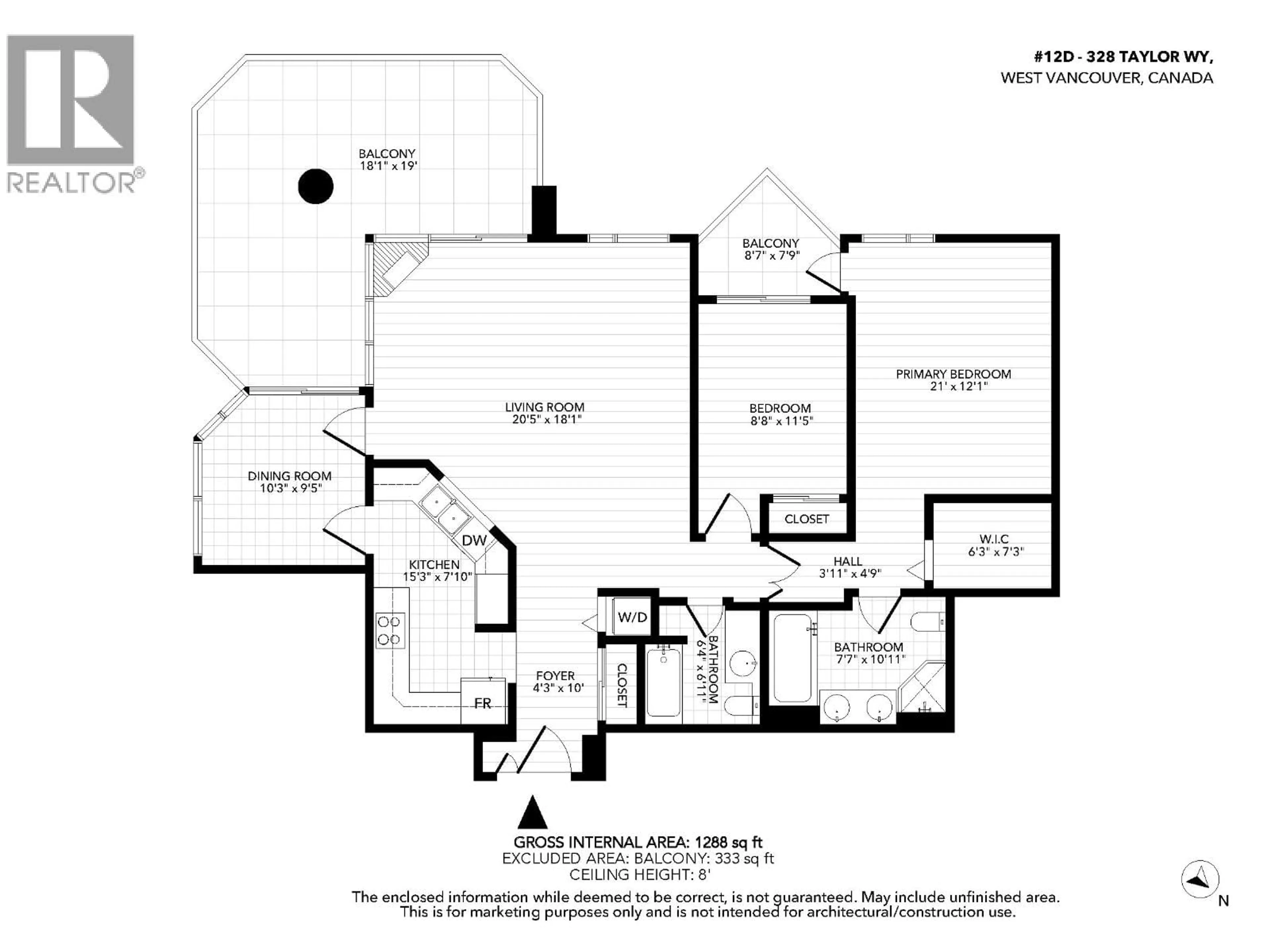 Floor plan for 12D - 328 TAYLOR WAY, West Vancouver British Columbia V7T2Y1