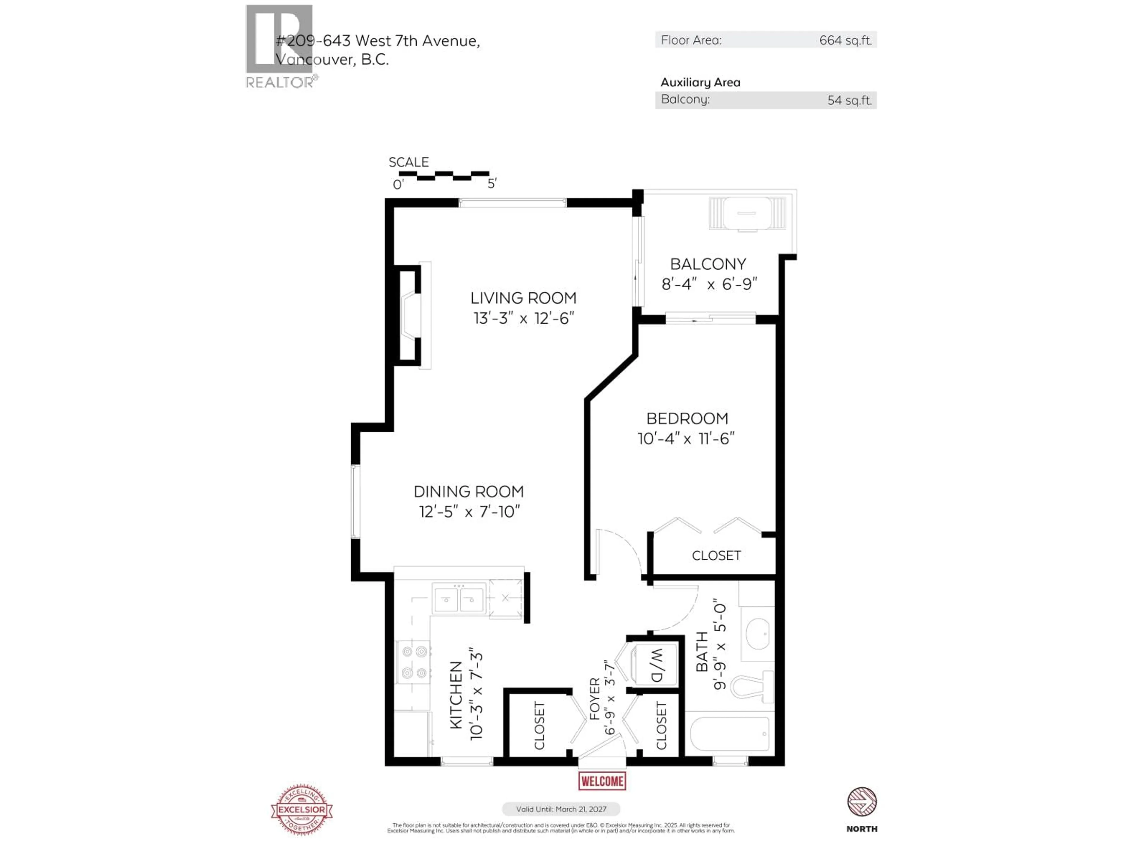 Floor plan for 209 - 643 7TH AVENUE, Vancouver British Columbia V5Z1B6