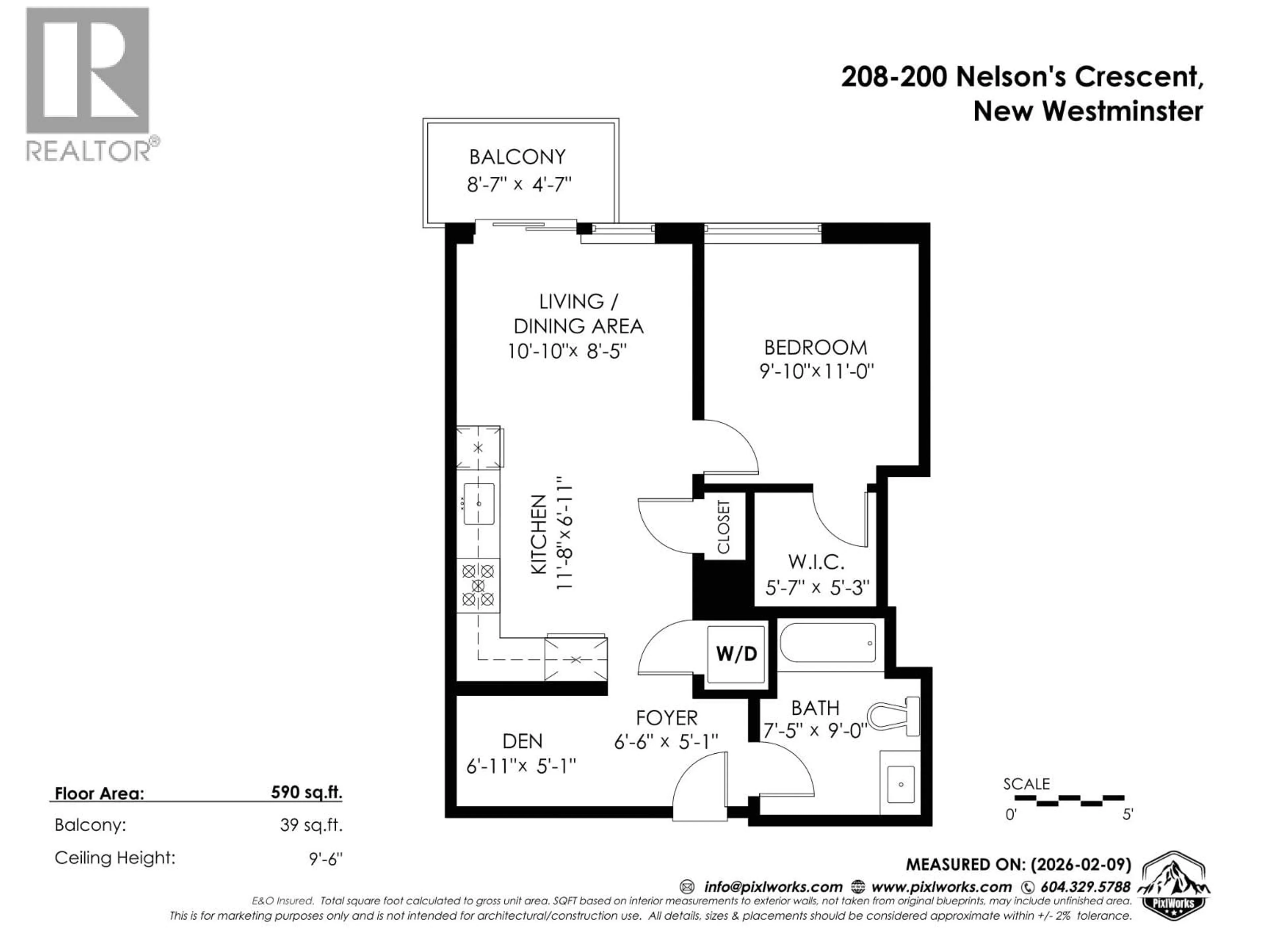 Floor plan for 208 - 200 NELSON'S CRESCENT, New Westminster British Columbia V3L0H4