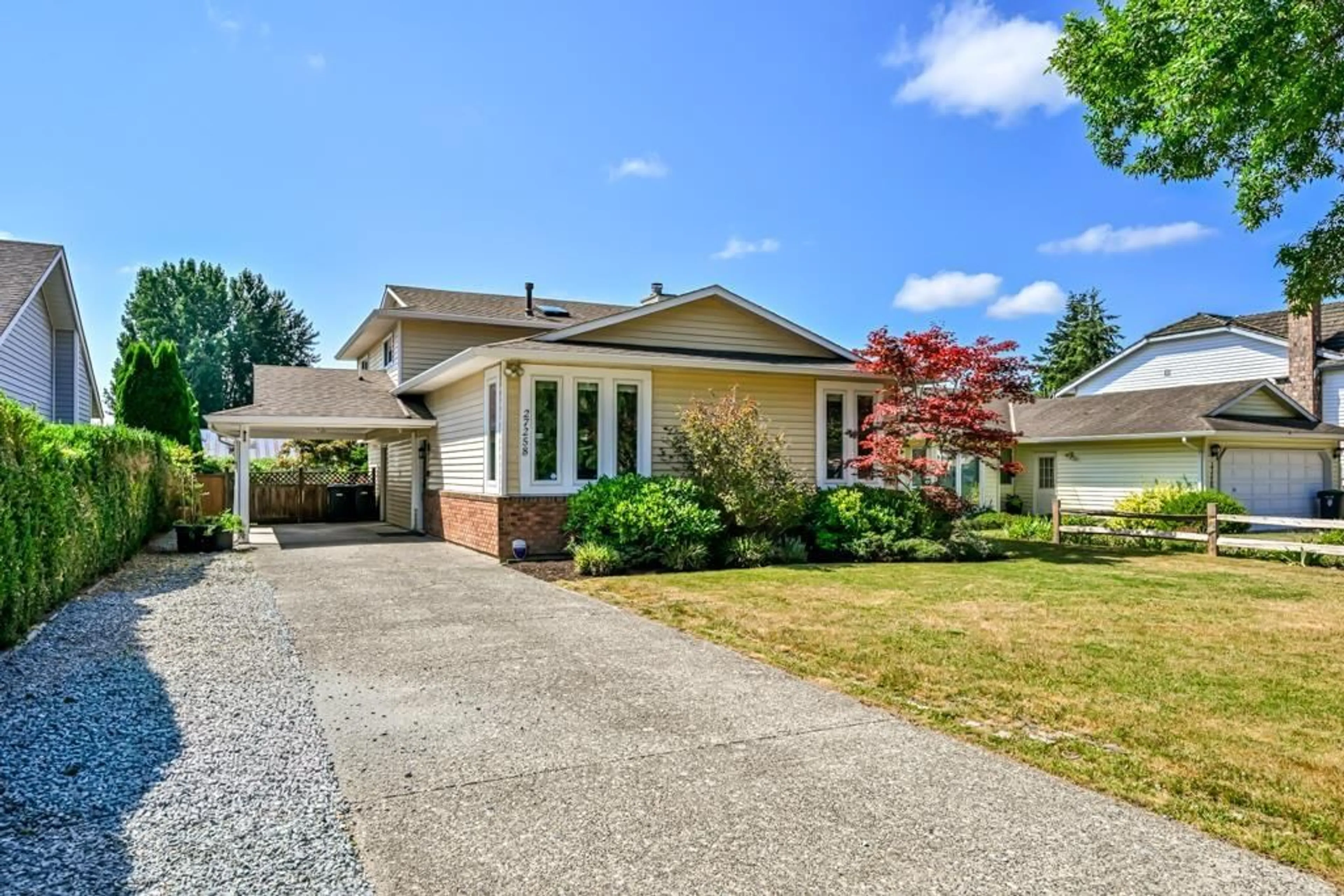 Home with vinyl exterior material, street for 27258 26B AVENUE, Langley British Columbia V4W3K2