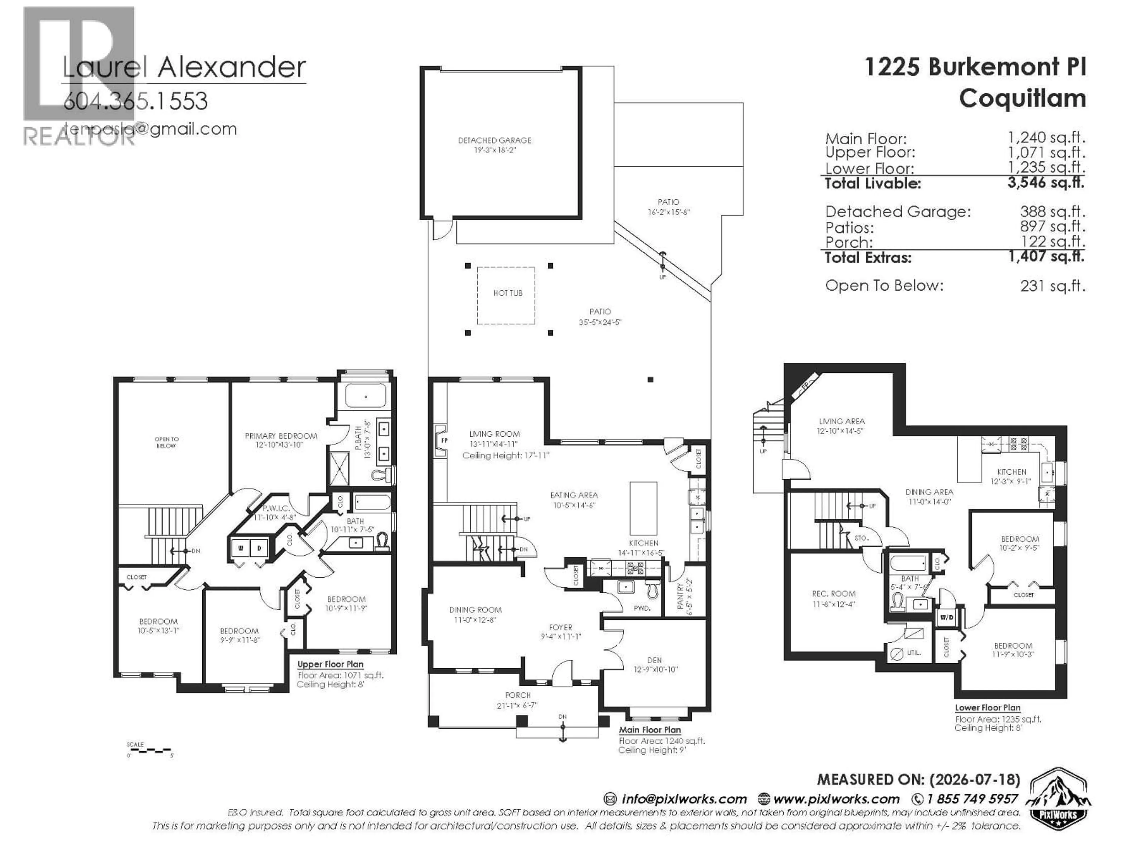 Floor plan for 1225 BURKEMONT PLACE, Coquitlam British Columbia V3B0C8