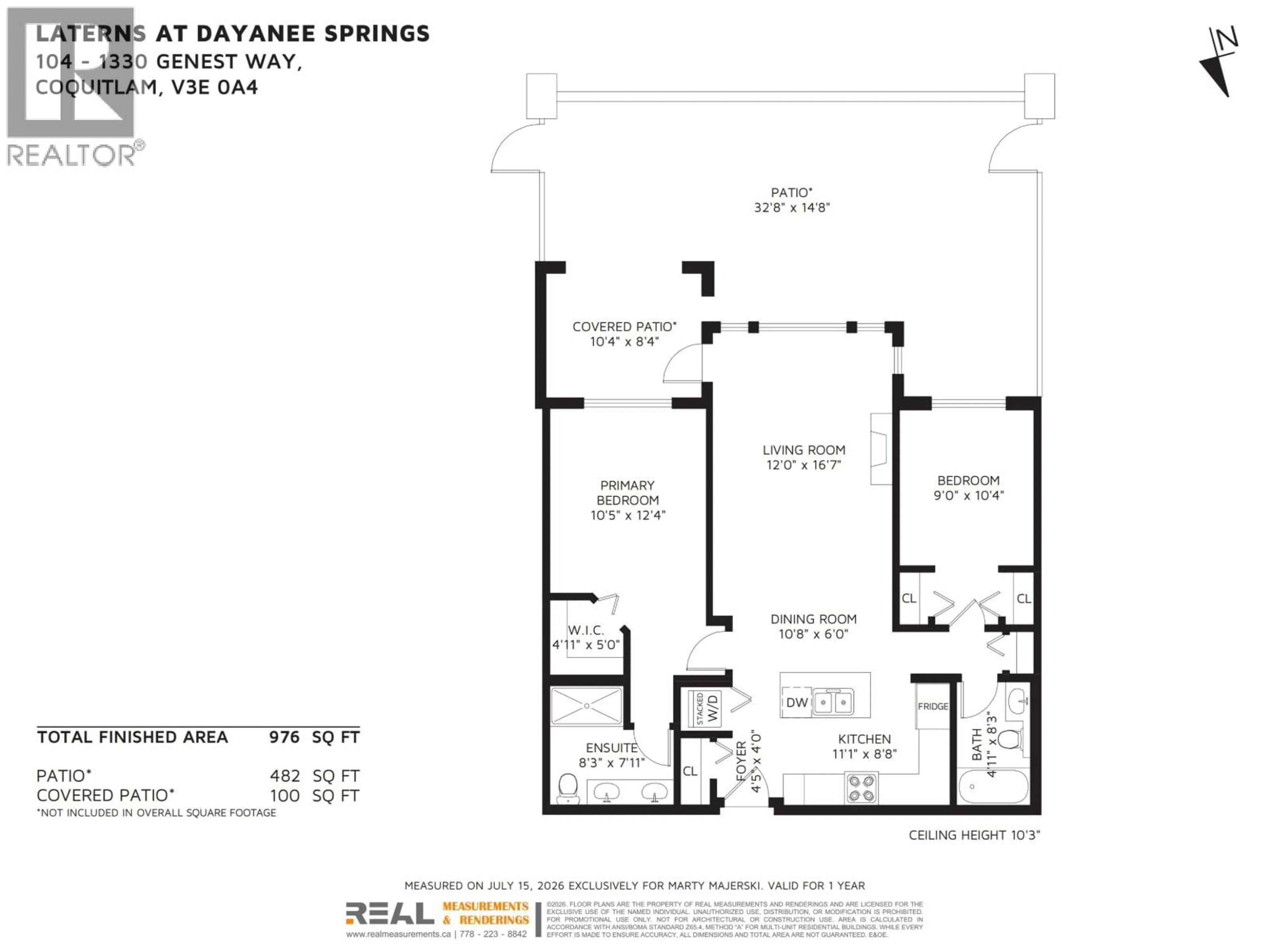 Floor plan for 104 - 1330 GENEST WAY, Coquitlam British Columbia V3E0A4