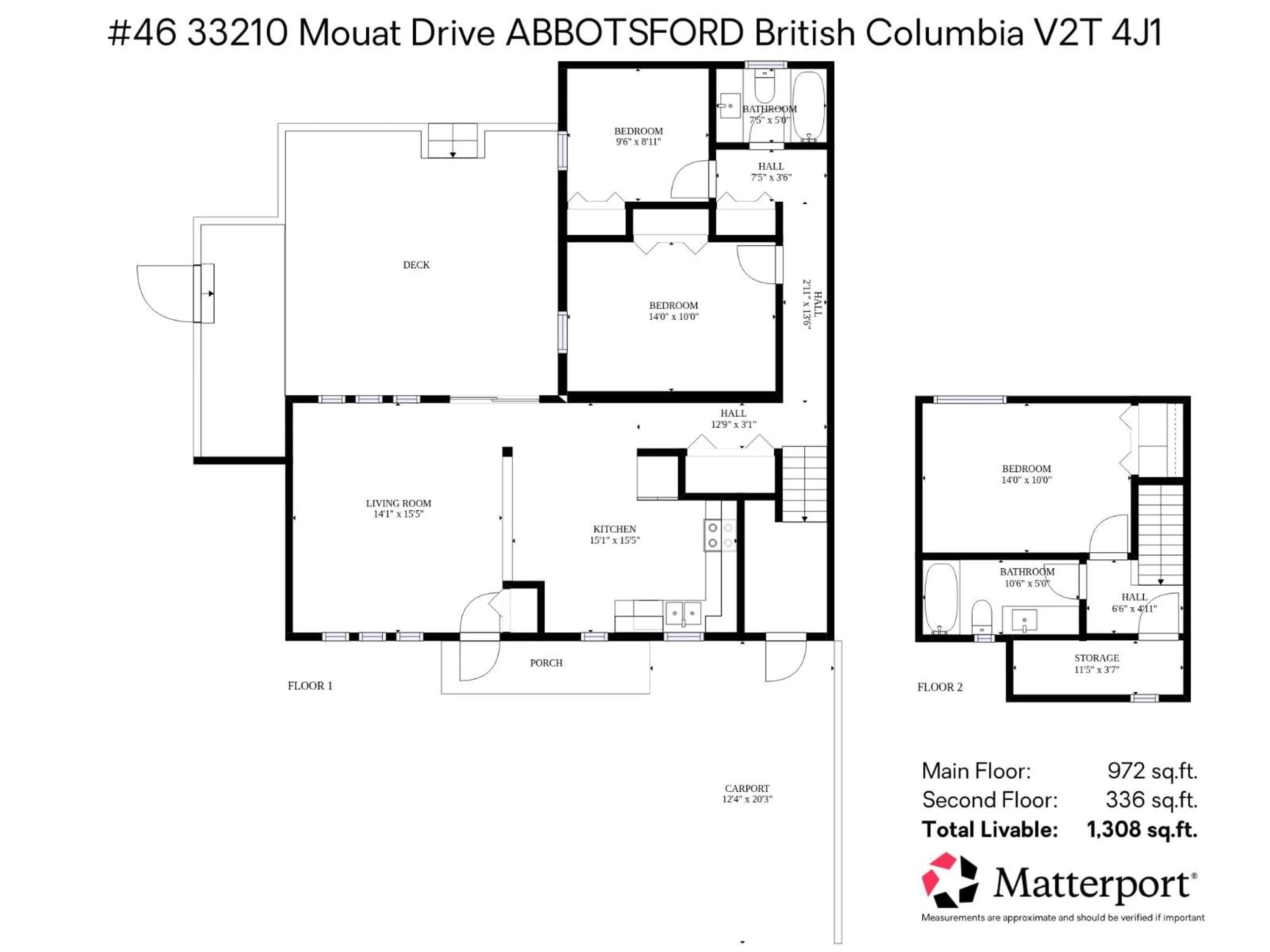 Floor plan for 46 - 32310 MOUAT DRIVE, Abbotsford British Columbia V2T4J1