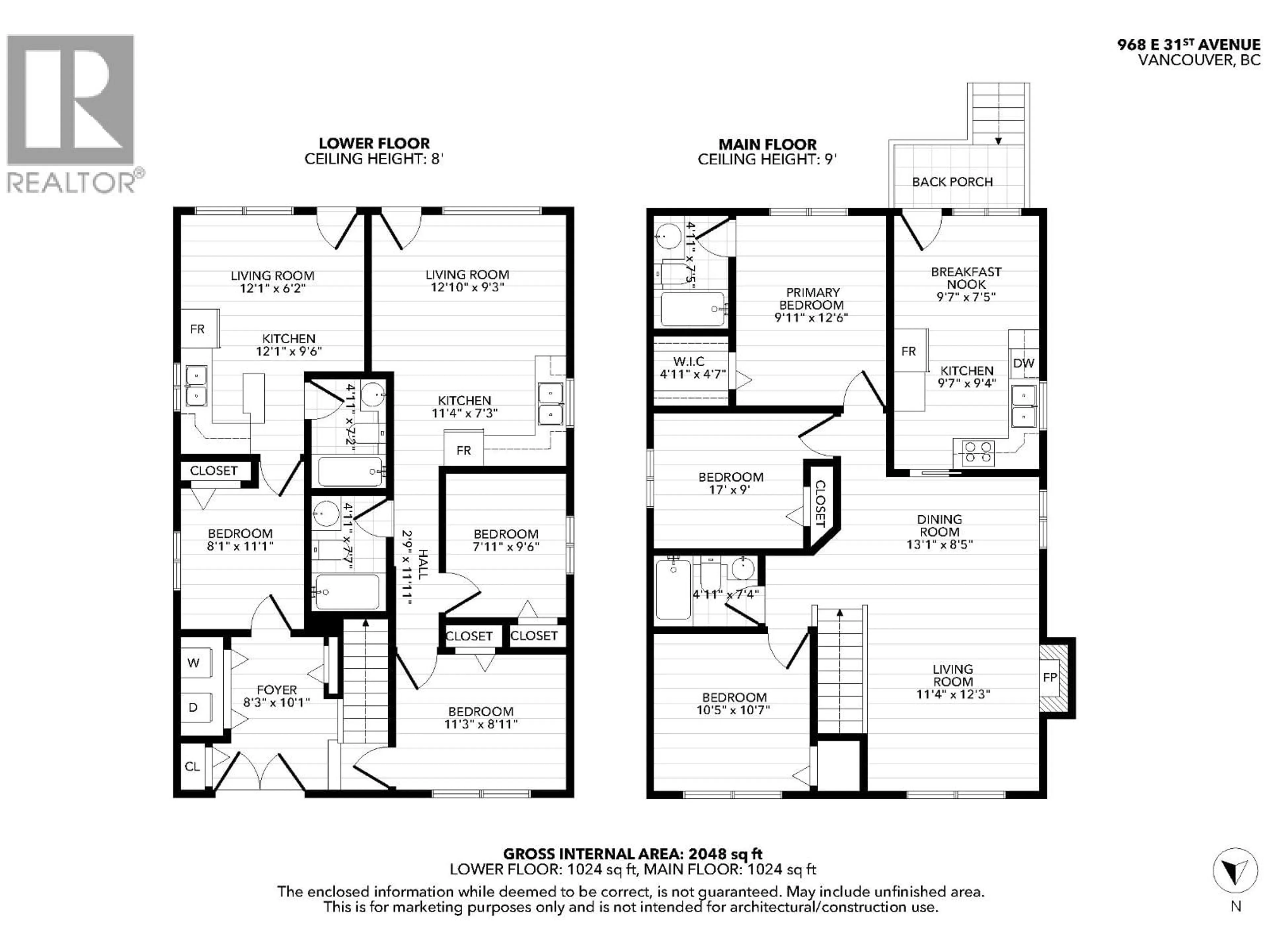 Floor plan for 968 31ST AVENUE, Vancouver British Columbia V5V2X4
