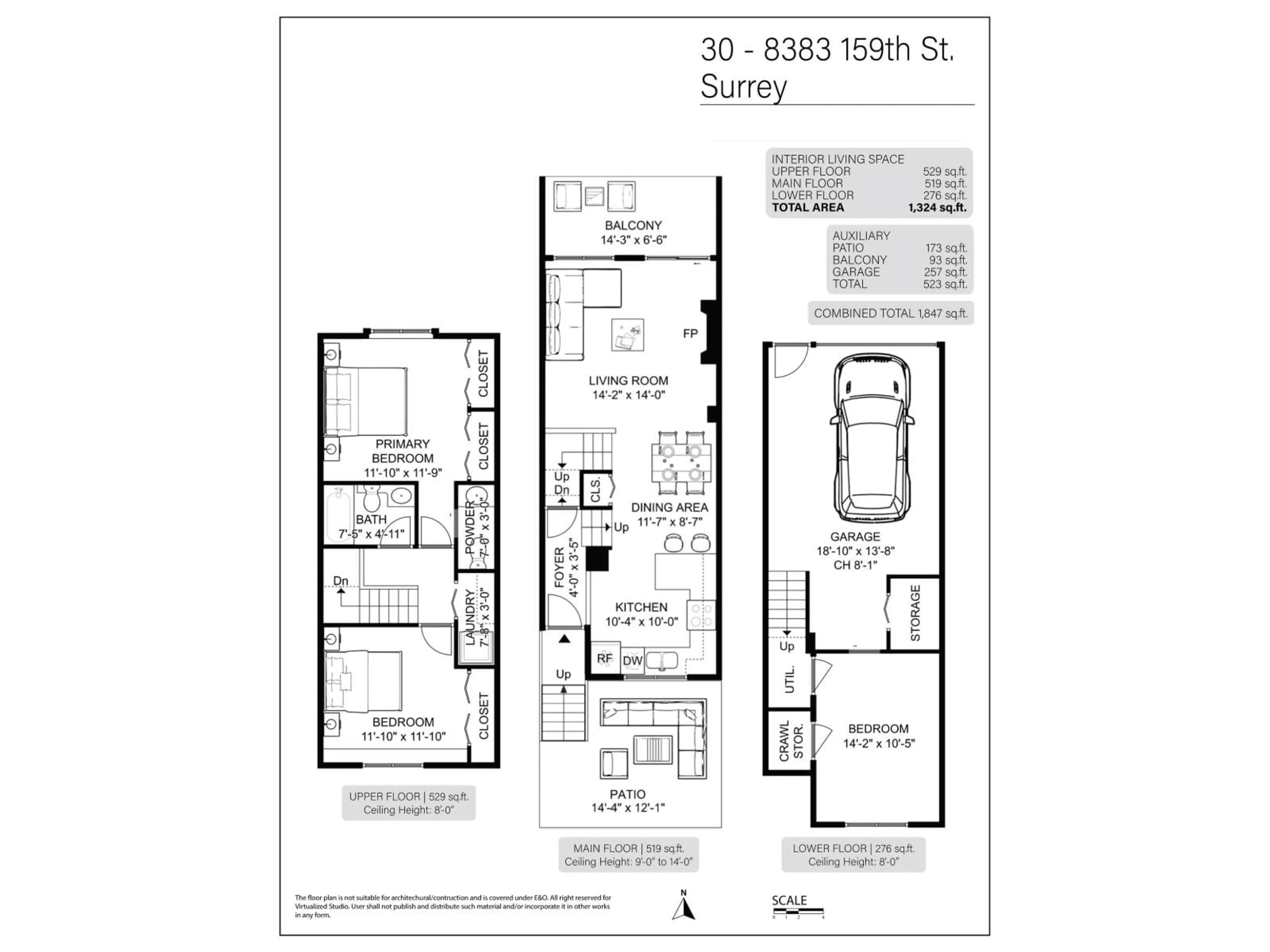 Floor plan for 30 - 8383 159 STREET, Surrey British Columbia V4N0W2