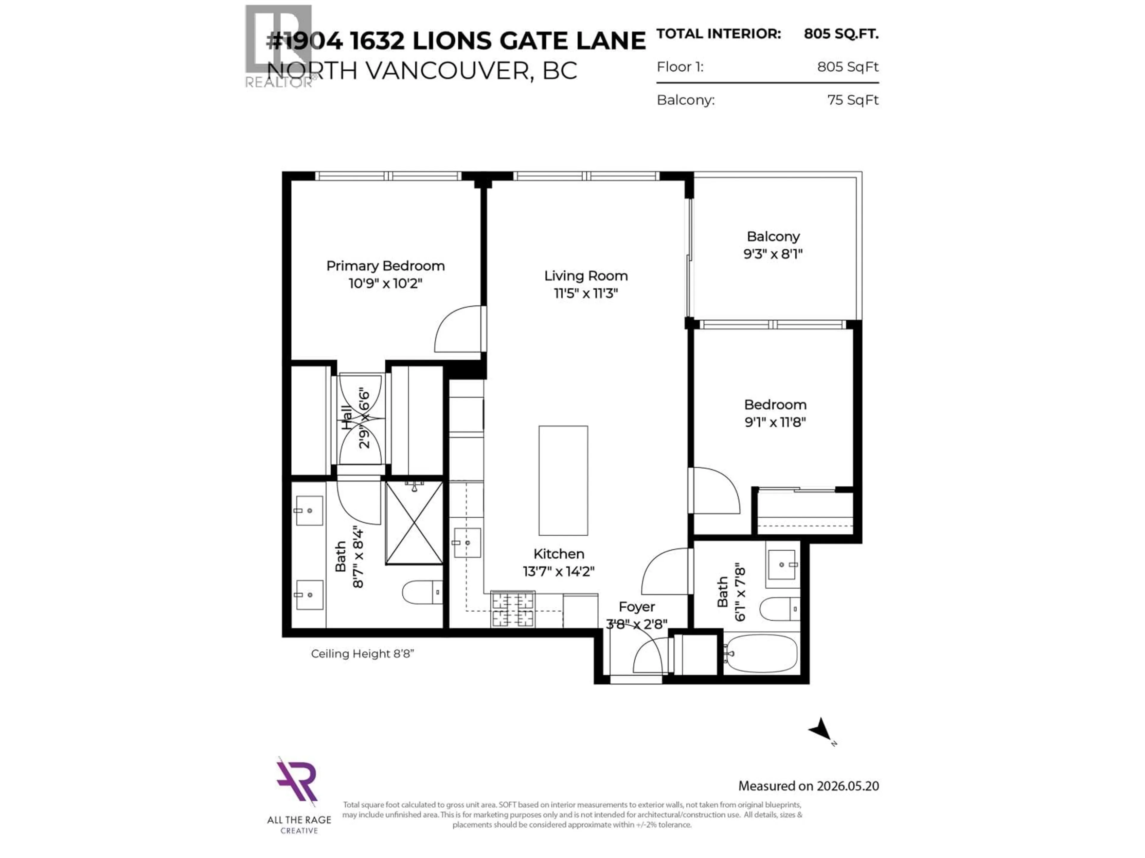 Floor plan for 1904 - 1632 LIONS GATE LANE, North Vancouver British Columbia V7P0E2