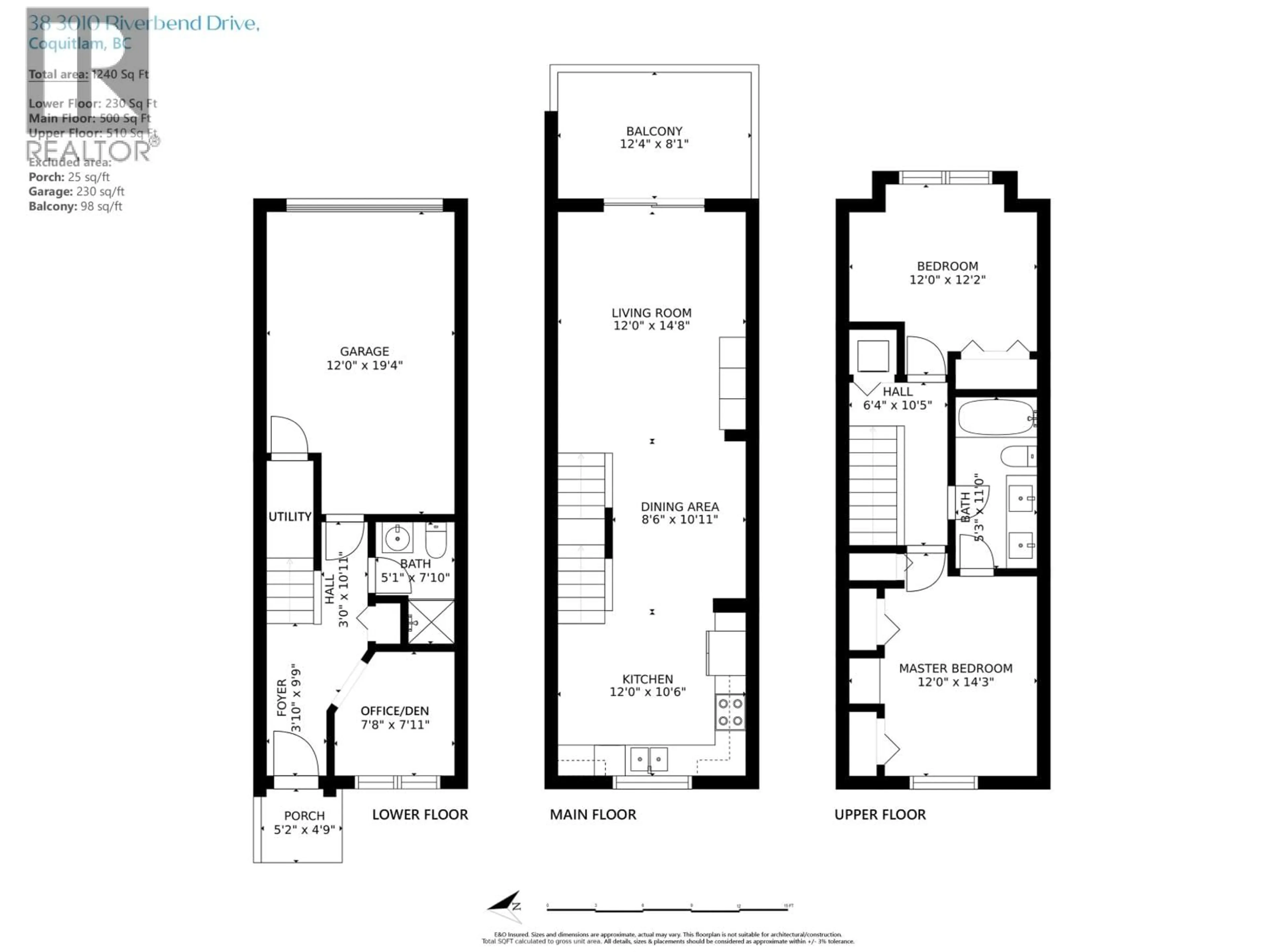 Floor plan for 38 - 3010 RIVERBEND DRIVE, Coquitlam British Columbia V3C0B8