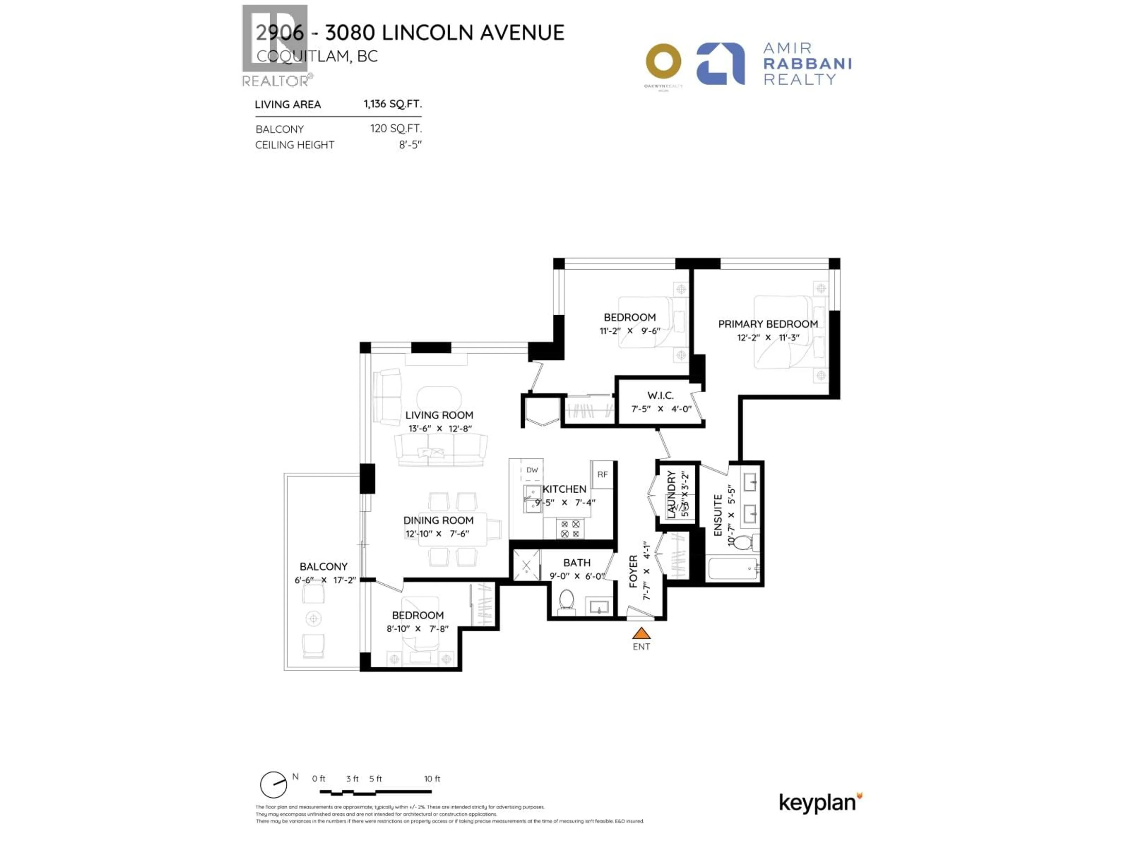 Floor plan for 2906 - 3080 LINCOLN AVENUE, Coquitlam British Columbia V3B0L9