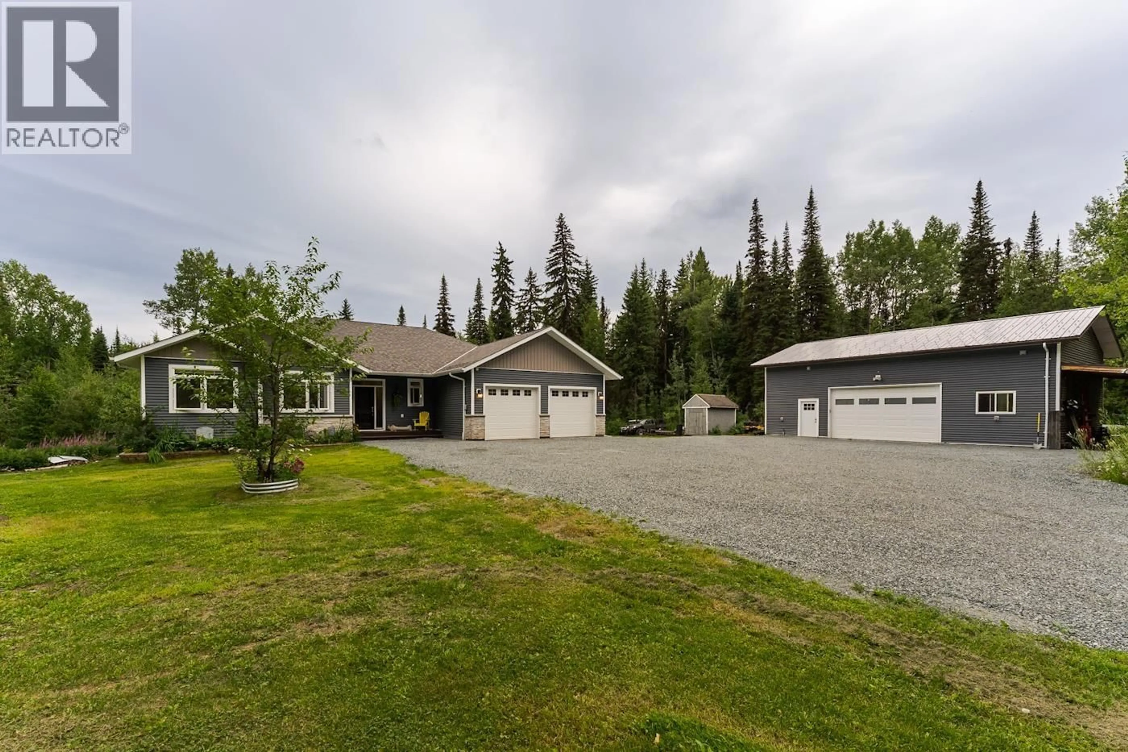 A pic from outside/outdoor area/front of a property/back of a property/a pic from drone, street for 4645 SHELLBROOK ROAD, Prince George British Columbia V2K5V4