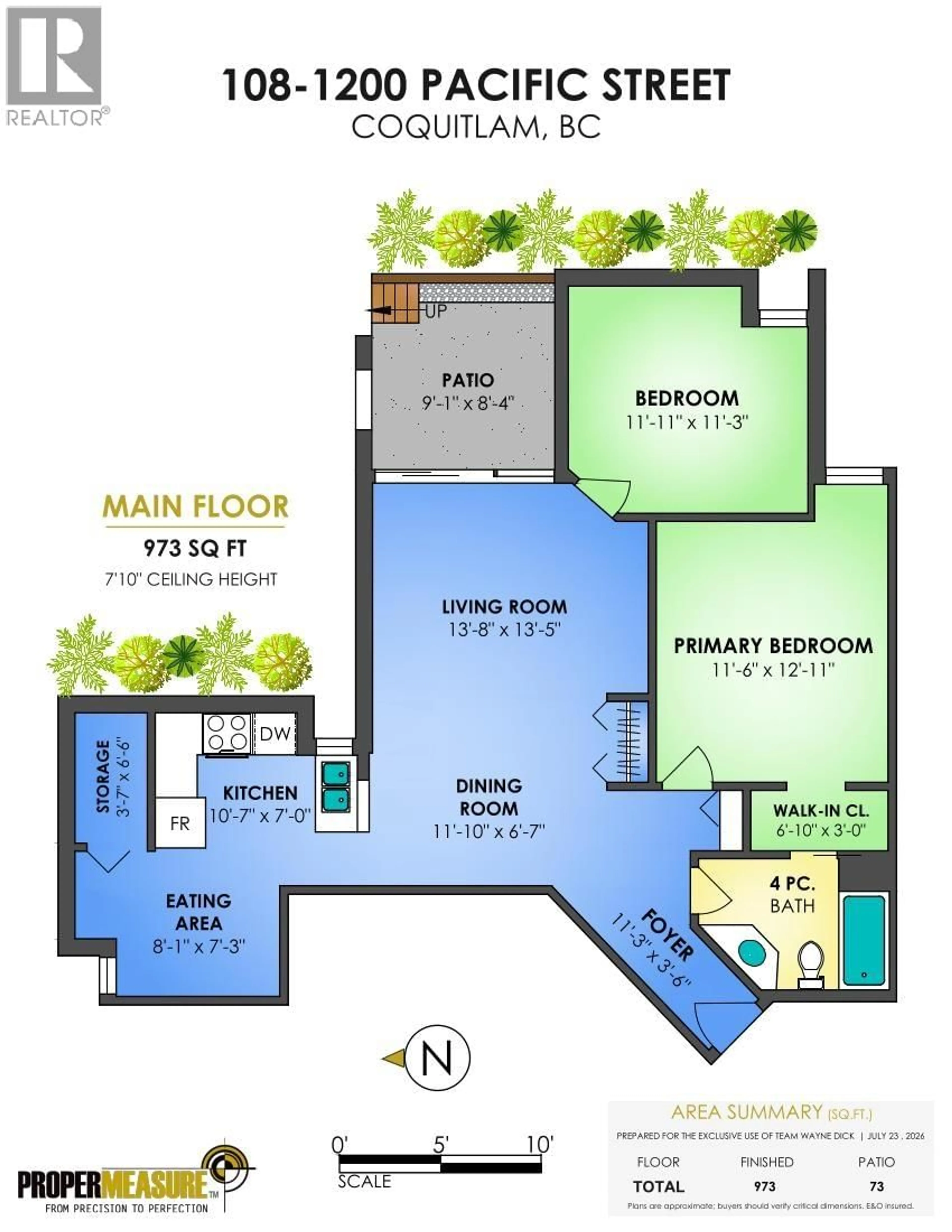 Floor plan for 108 - 1200 PACIFIC STREET, Coquitlam British Columbia V3B6K2