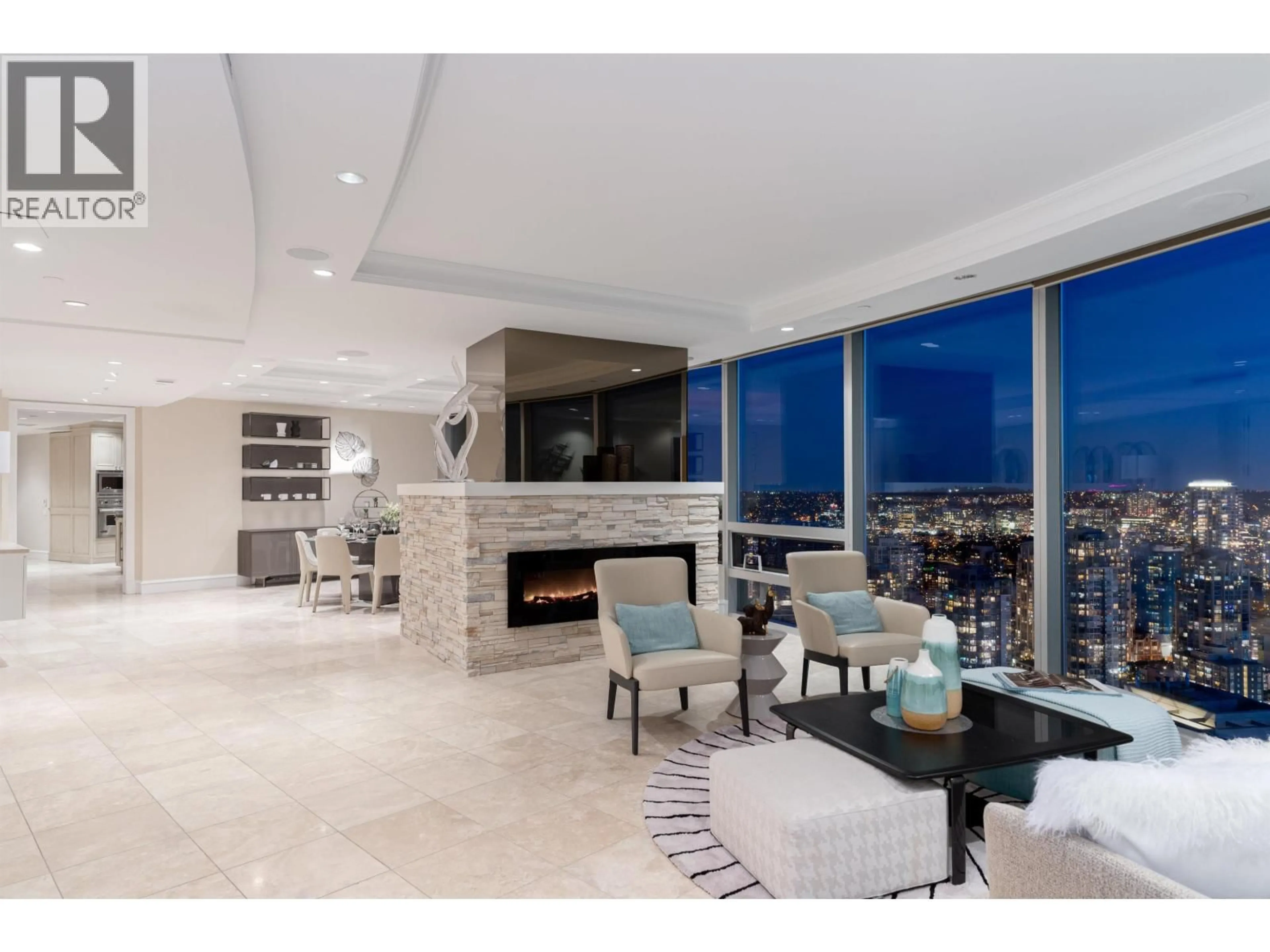 Living room with furniture, ceramic/tile floor for 3603 - 938 NELSON STREET, Vancouver British Columbia V6Z3A7