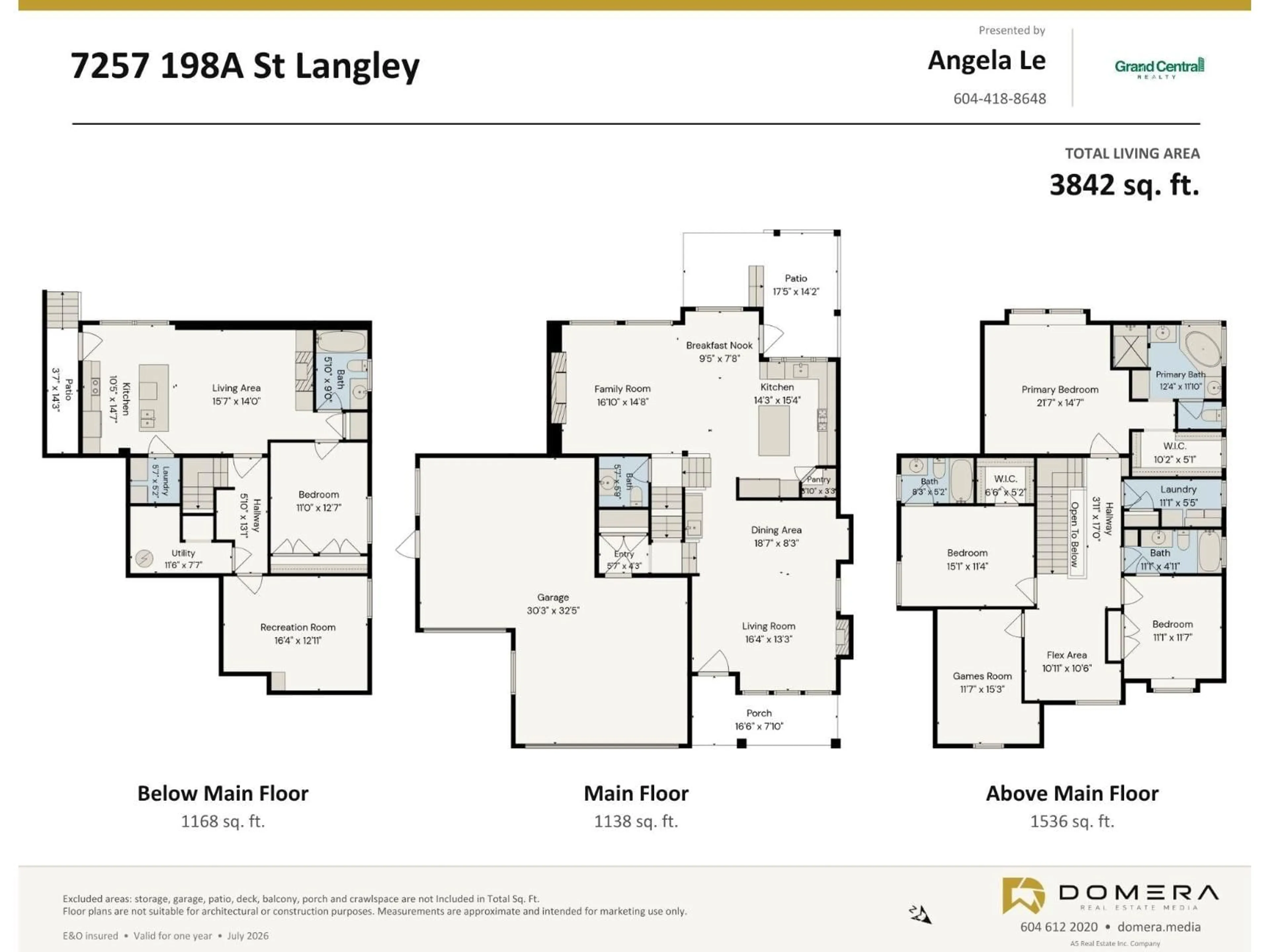 Floor plan for 7257 198A STREET, Langley British Columbia V2Y1R9