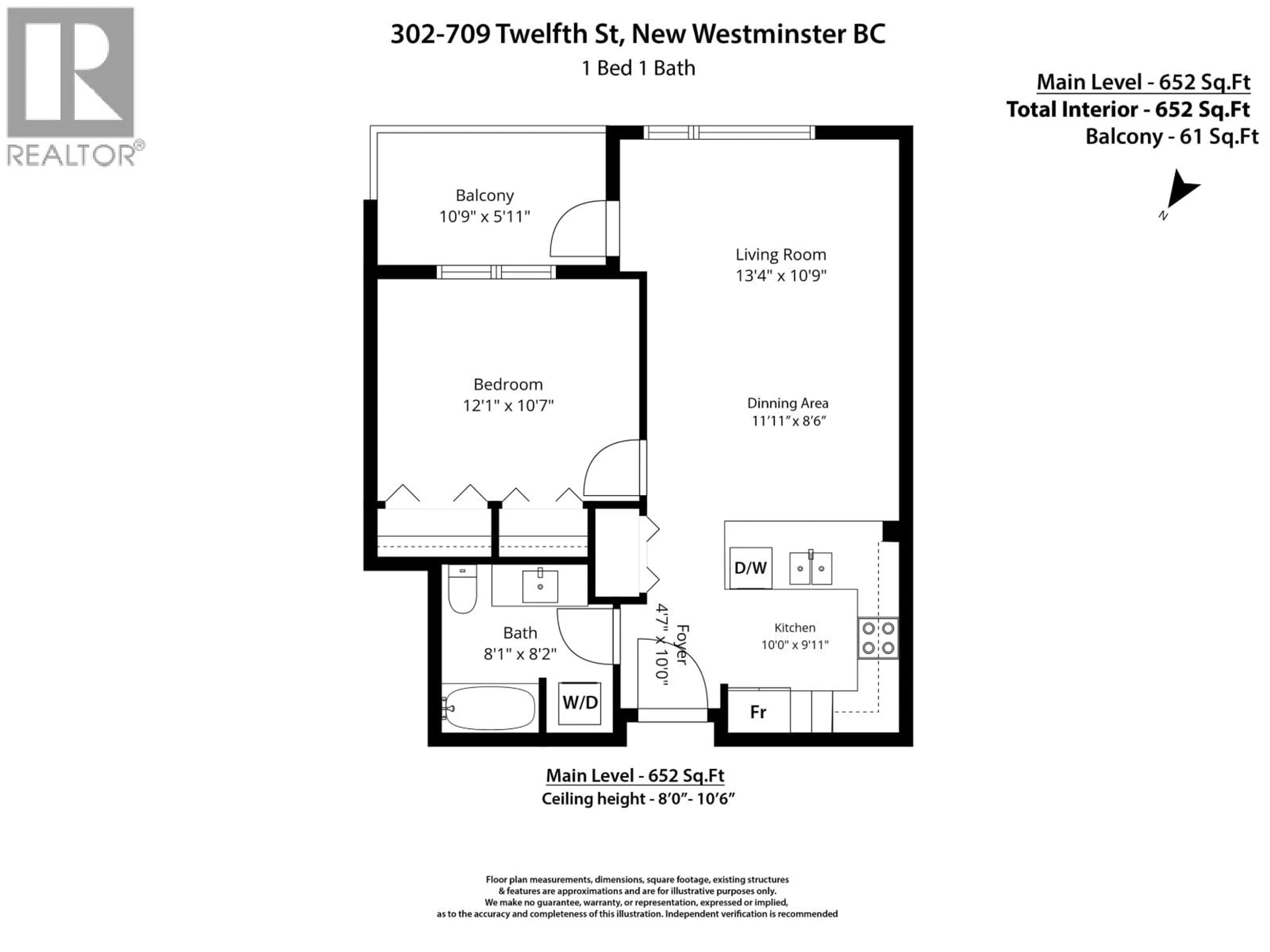Floor plan for 302 - 709 12TH STREET, New Westminster British Columbia V3M4J7