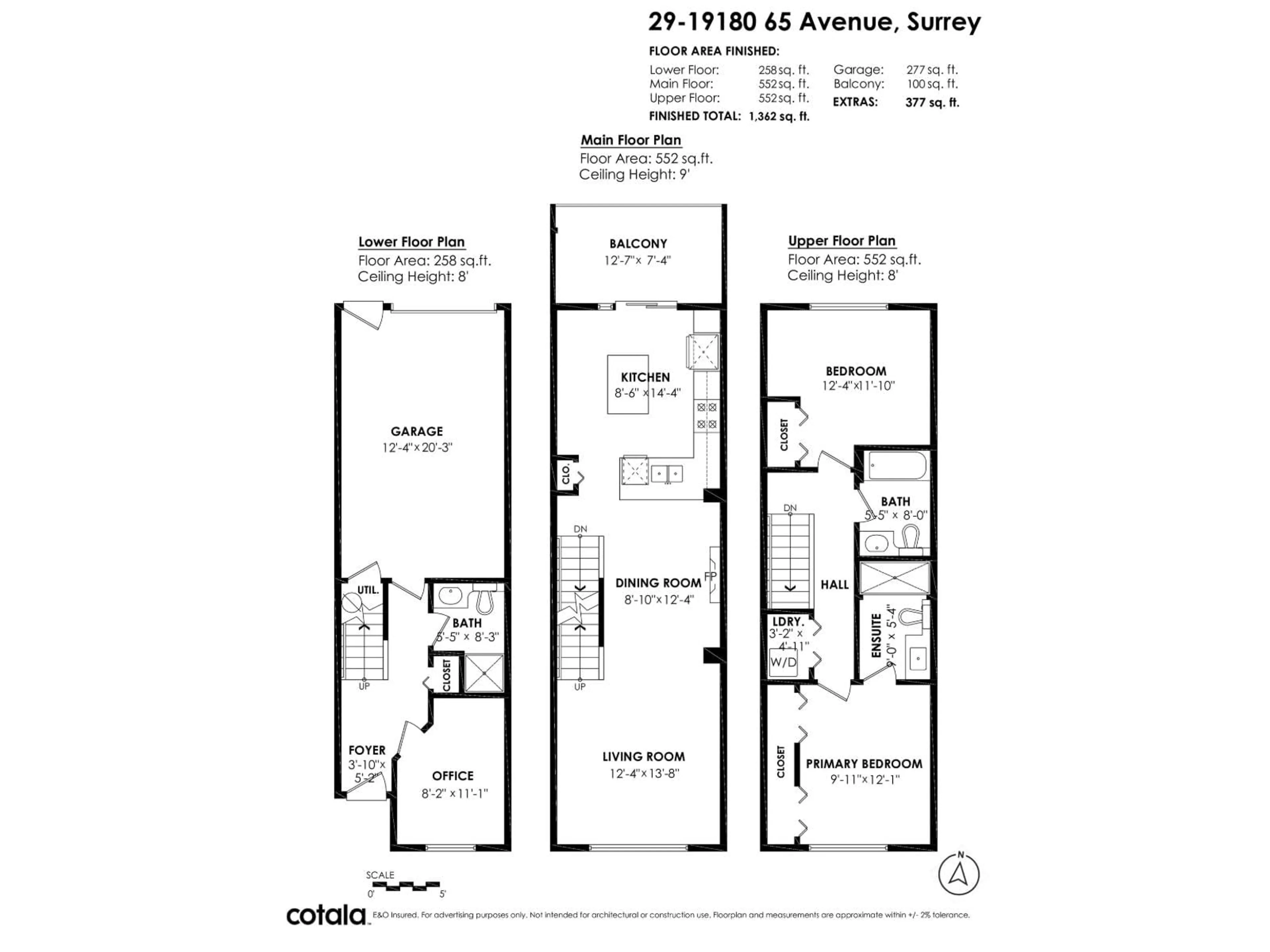 Floor plan for 29 - 19180 65 AVENUE, Surrey British Columbia V4N6M5