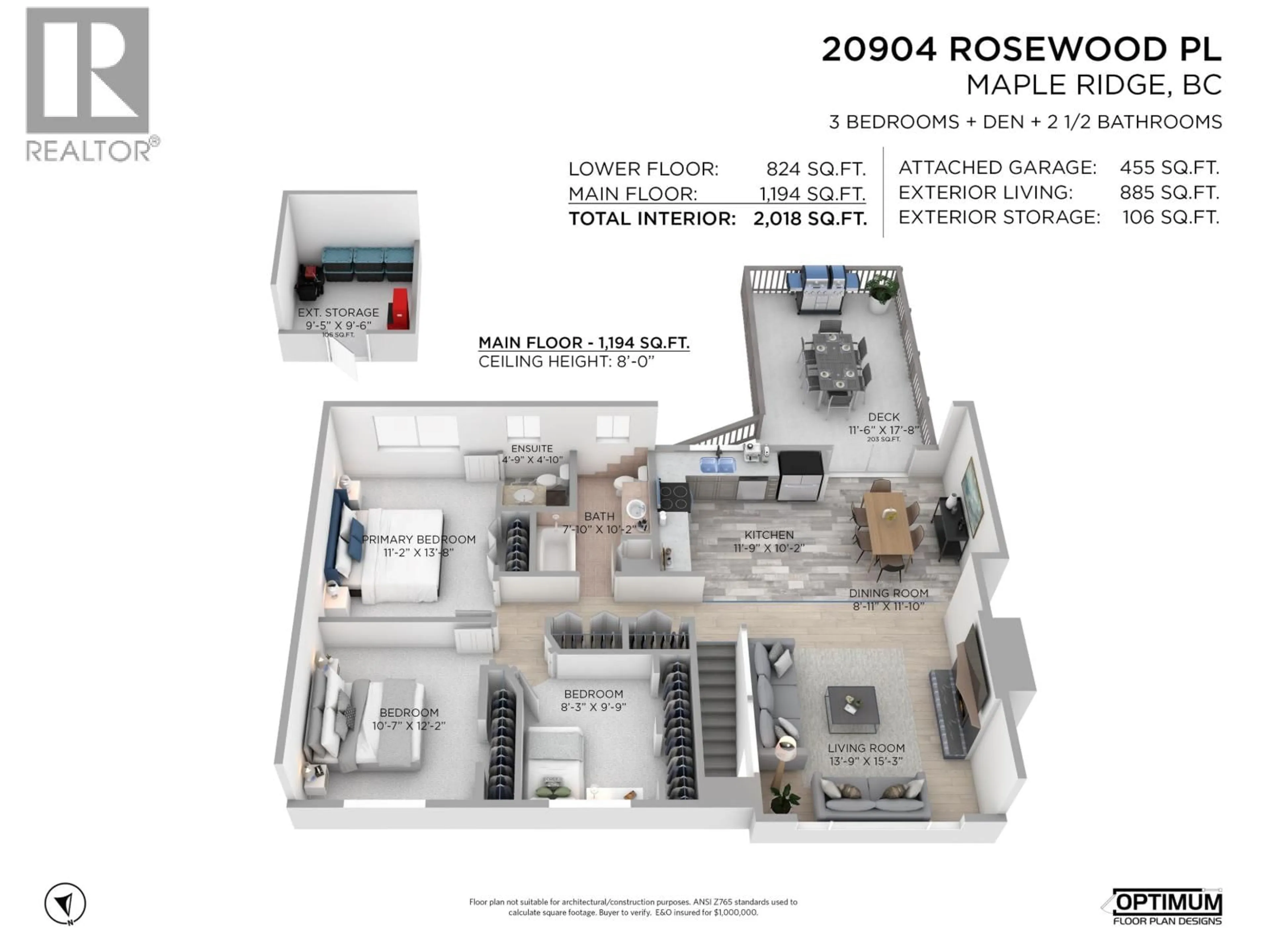 Floor plan for 20904 ROSEWOOD PLACE, Maple Ridge British Columbia V2X8N1