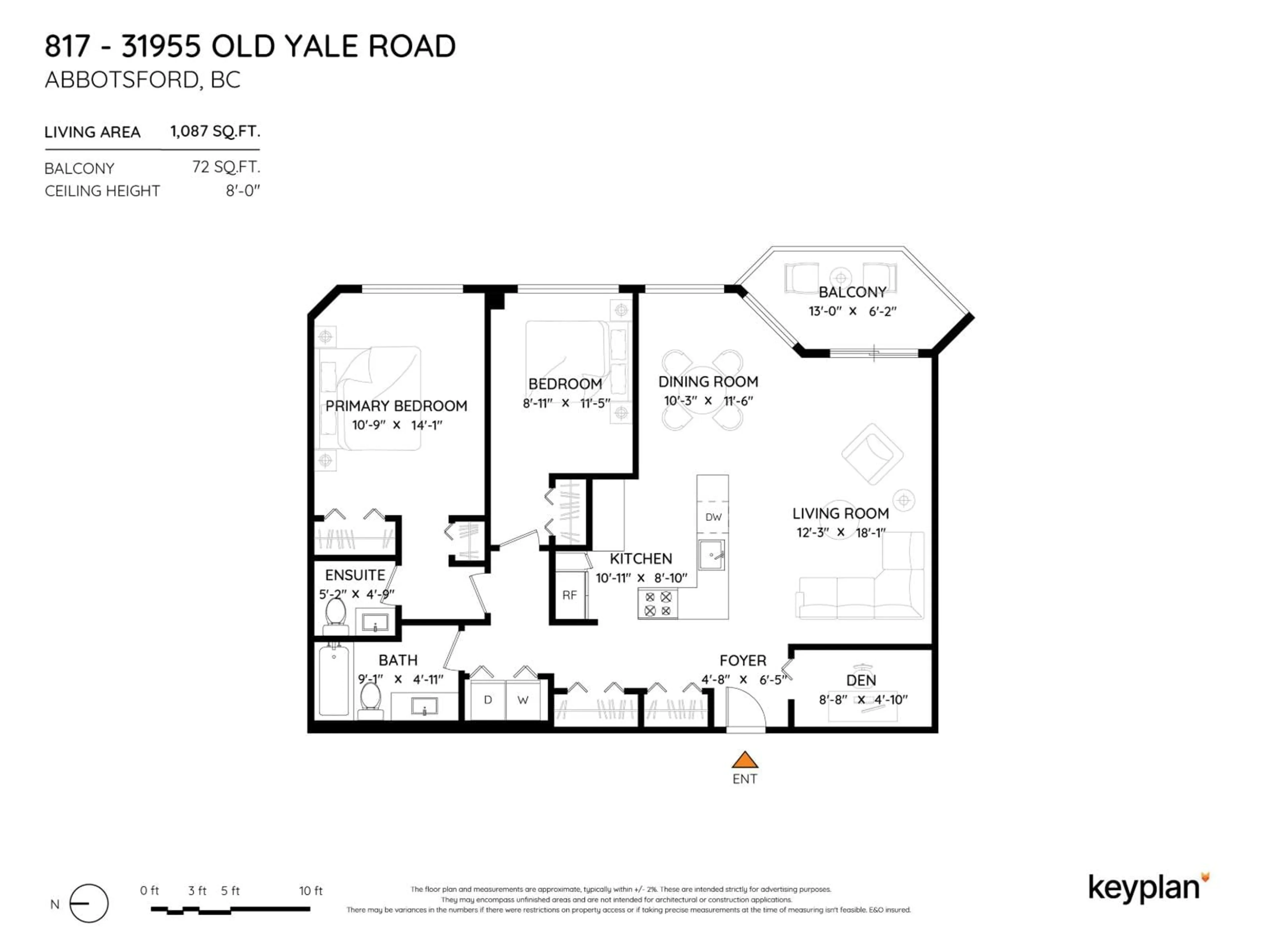 Floor plan for 817 - 31955 OLD YALE ROAD, Abbotsford British Columbia V2T4N1