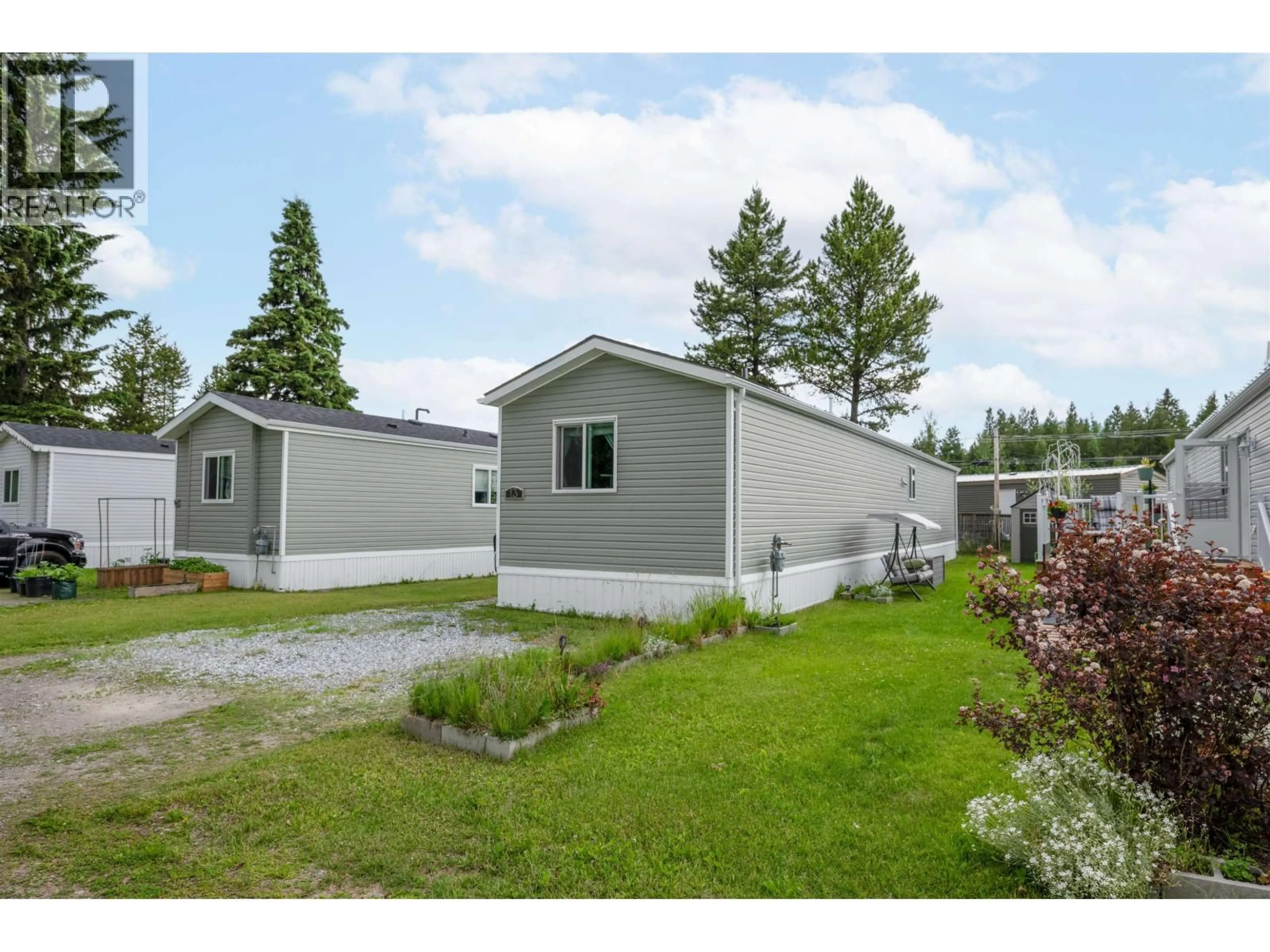 Home with vinyl exterior material, street for 13 - 8474 BUNCE ROAD, Prince George British Columbia V2N6P1