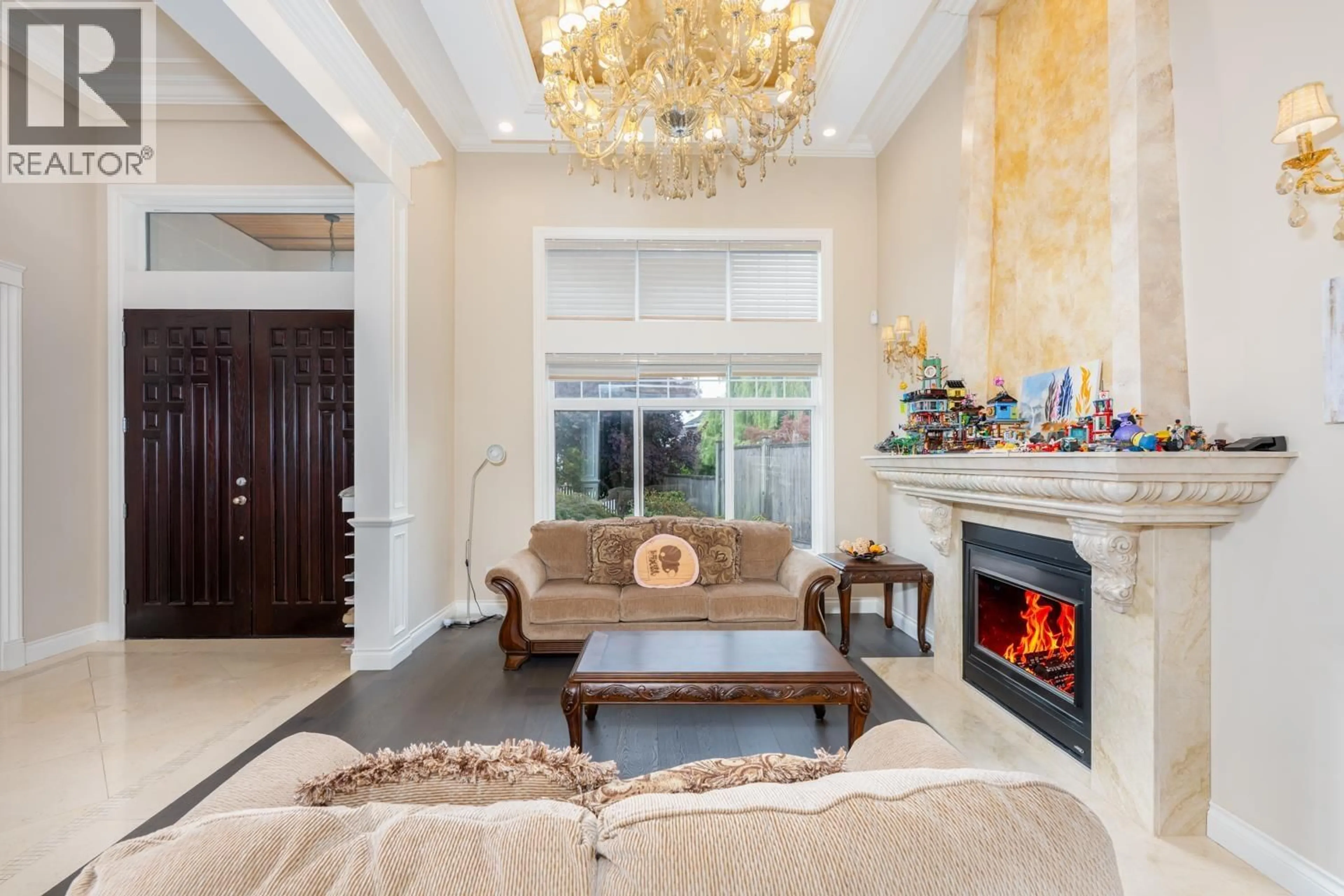Living room with furniture, ceramic/tile floor for 8411 FAIRHURST ROAD, Richmond British Columbia V7C1Y7