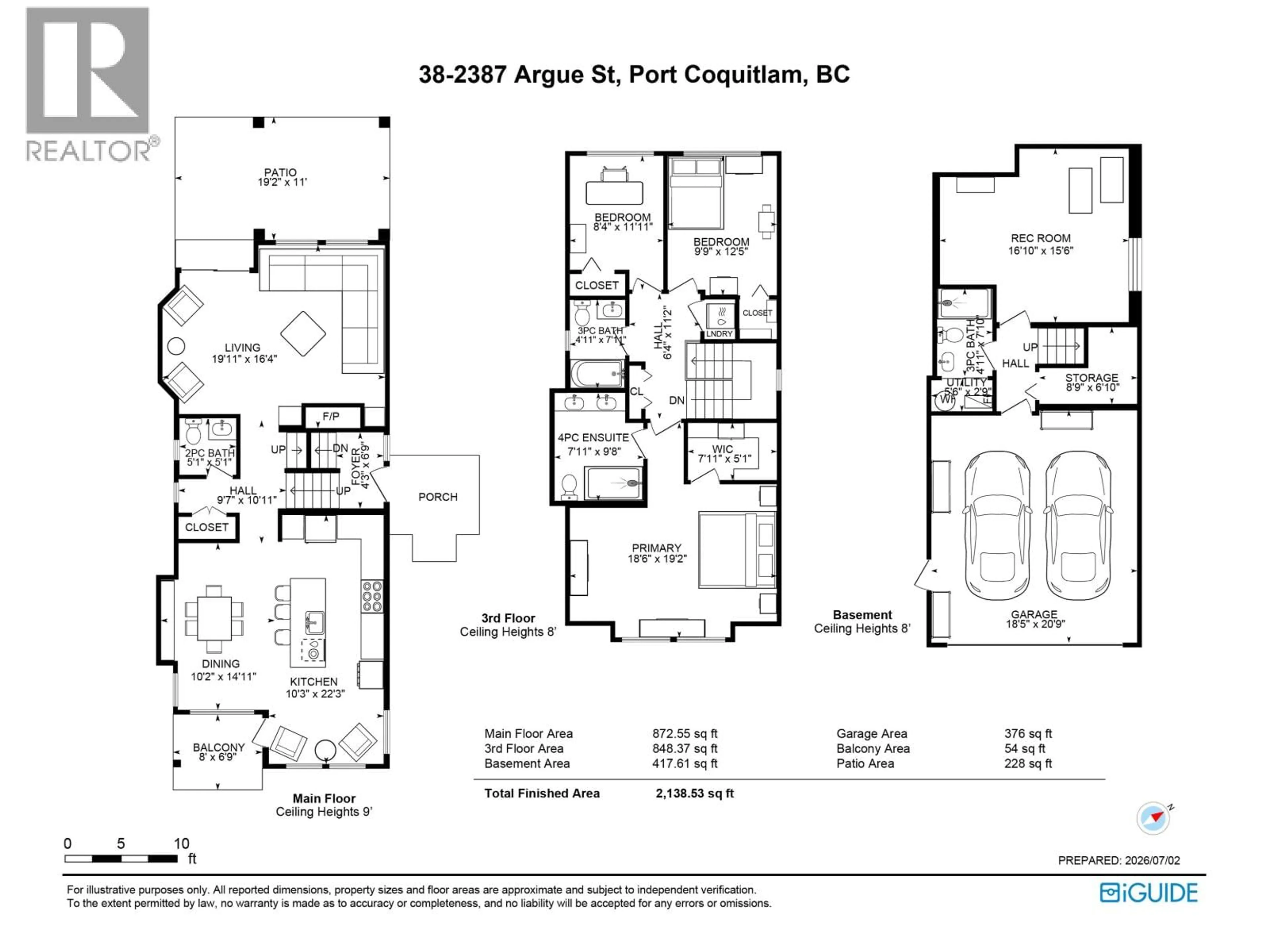 Floor plan for 38 - 2387 ARGUE STREET, Port Coquitlam British Columbia V3C6P5