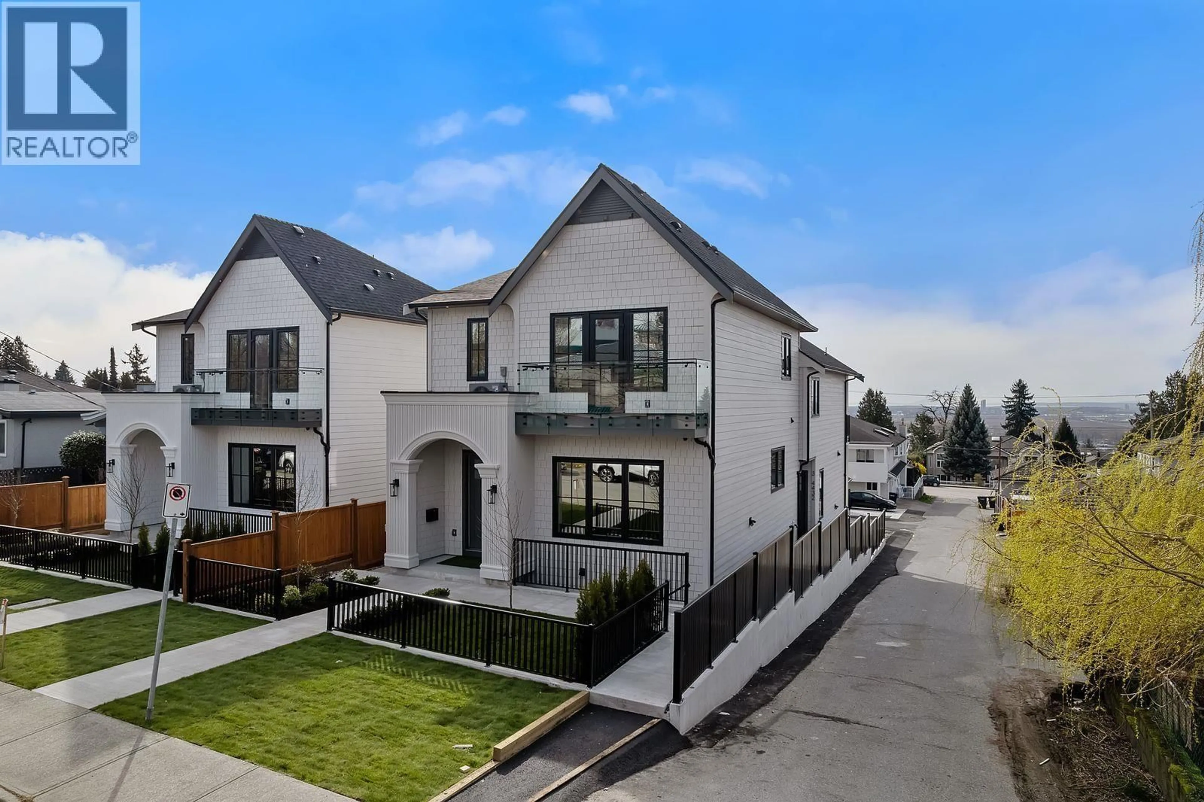 A pic from outside/outdoor area/front of a property/back of a property/a pic from drone, street for 1 - 4432 IRMIN STREET, Burnaby British Columbia V5J1X7