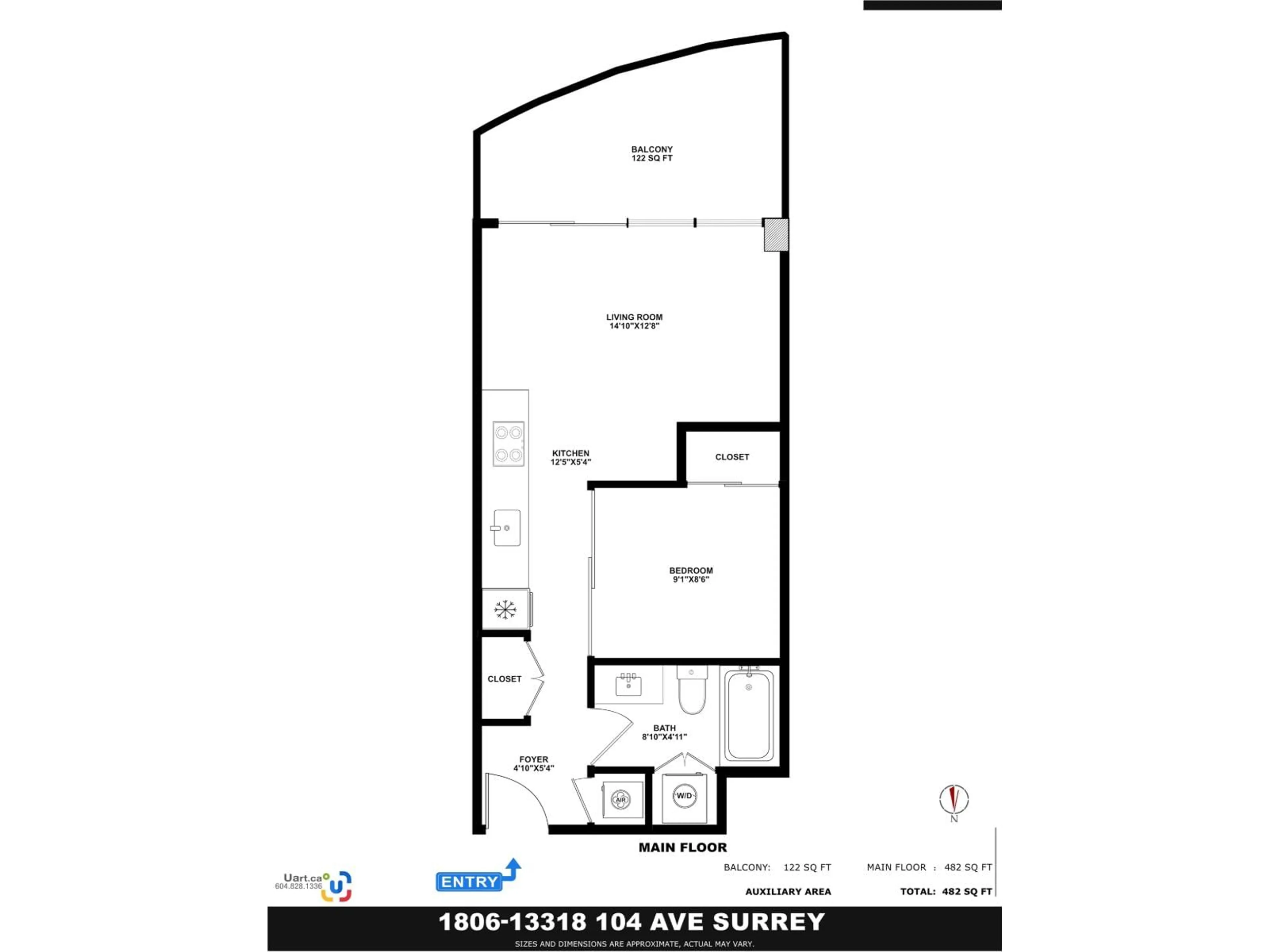 Floor plan for 1806 - 13318 104 AVENUE, Surrey British Columbia V3T0R2