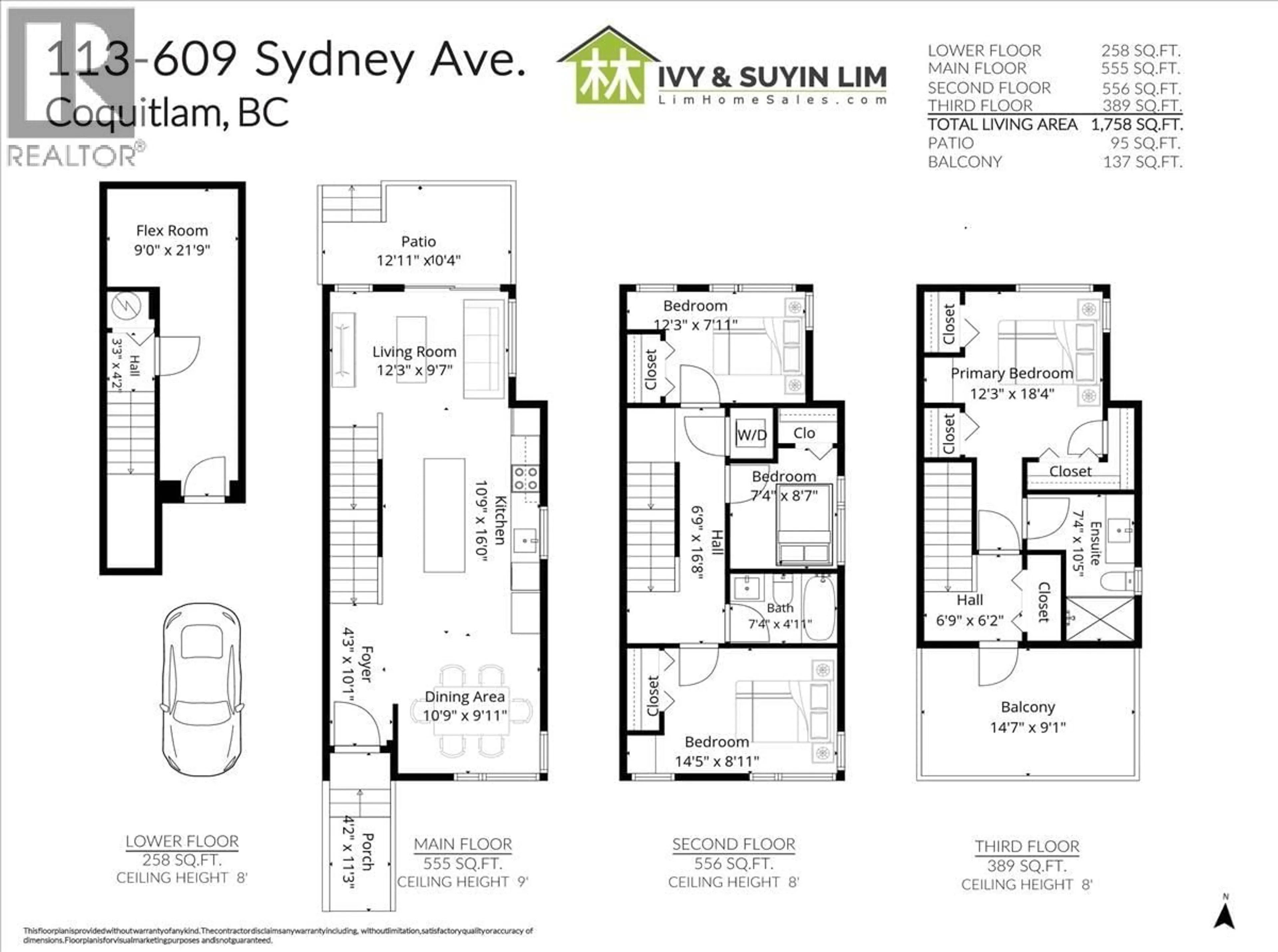 Floor plan for 113 - 609 SYDNEY AVENUE, Coquitlam British Columbia V3K0H5