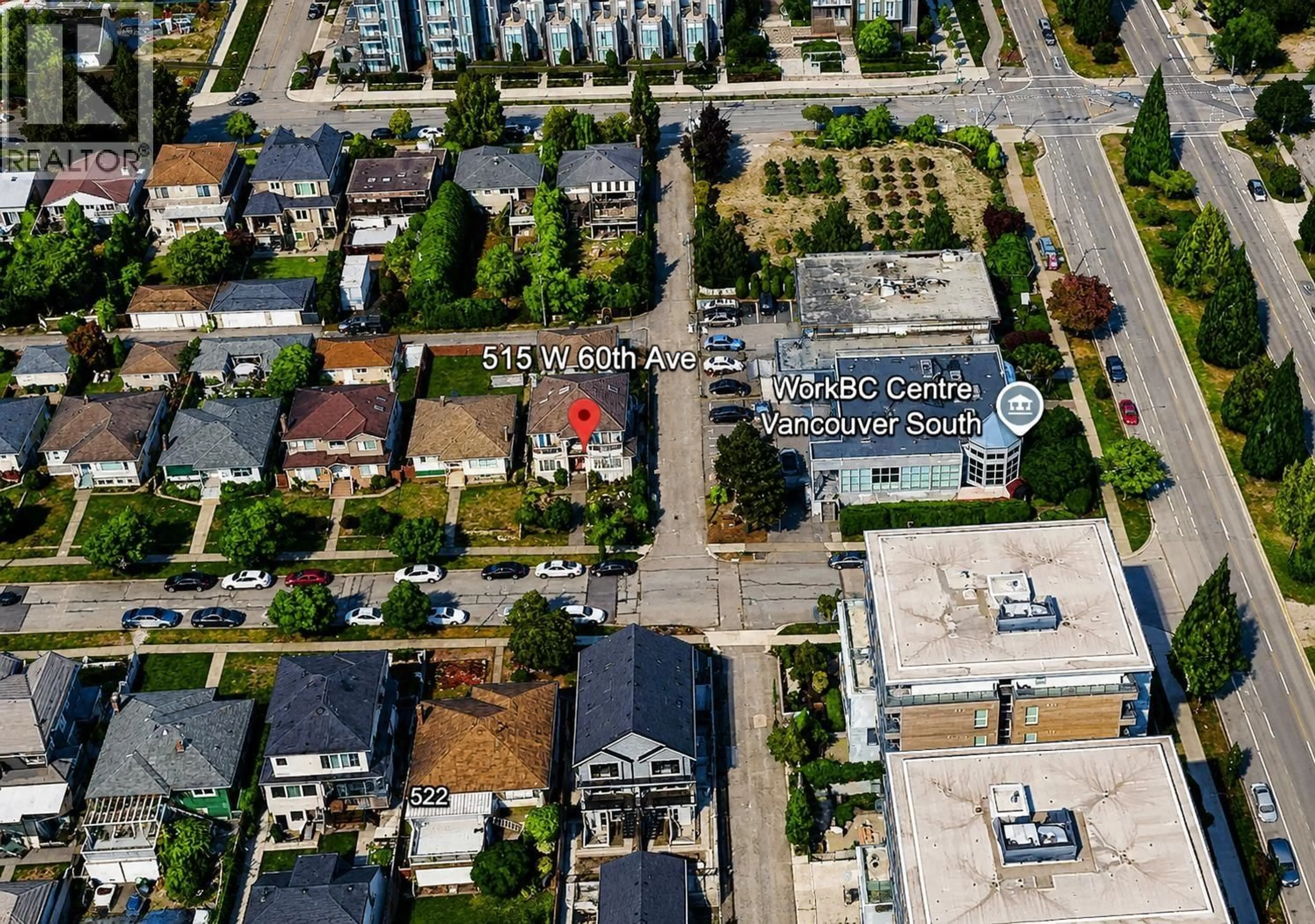 A pic from outside/outdoor area/front of a property/back of a property/a pic from drone, street for 515 60TH AVENUE, Vancouver British Columbia V6P1Z8