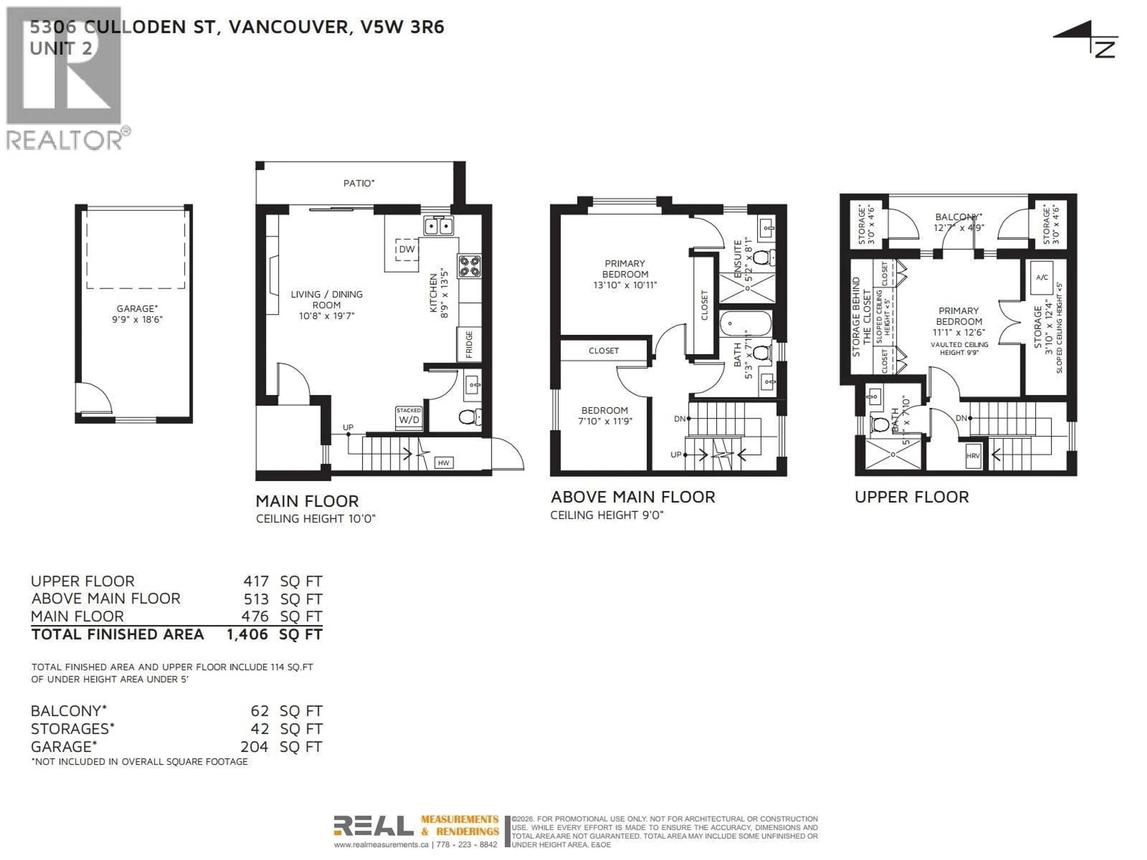 Floor plan for 2 - 5306 CULLODEN STREET, Vancouver British Columbia V5W3R6