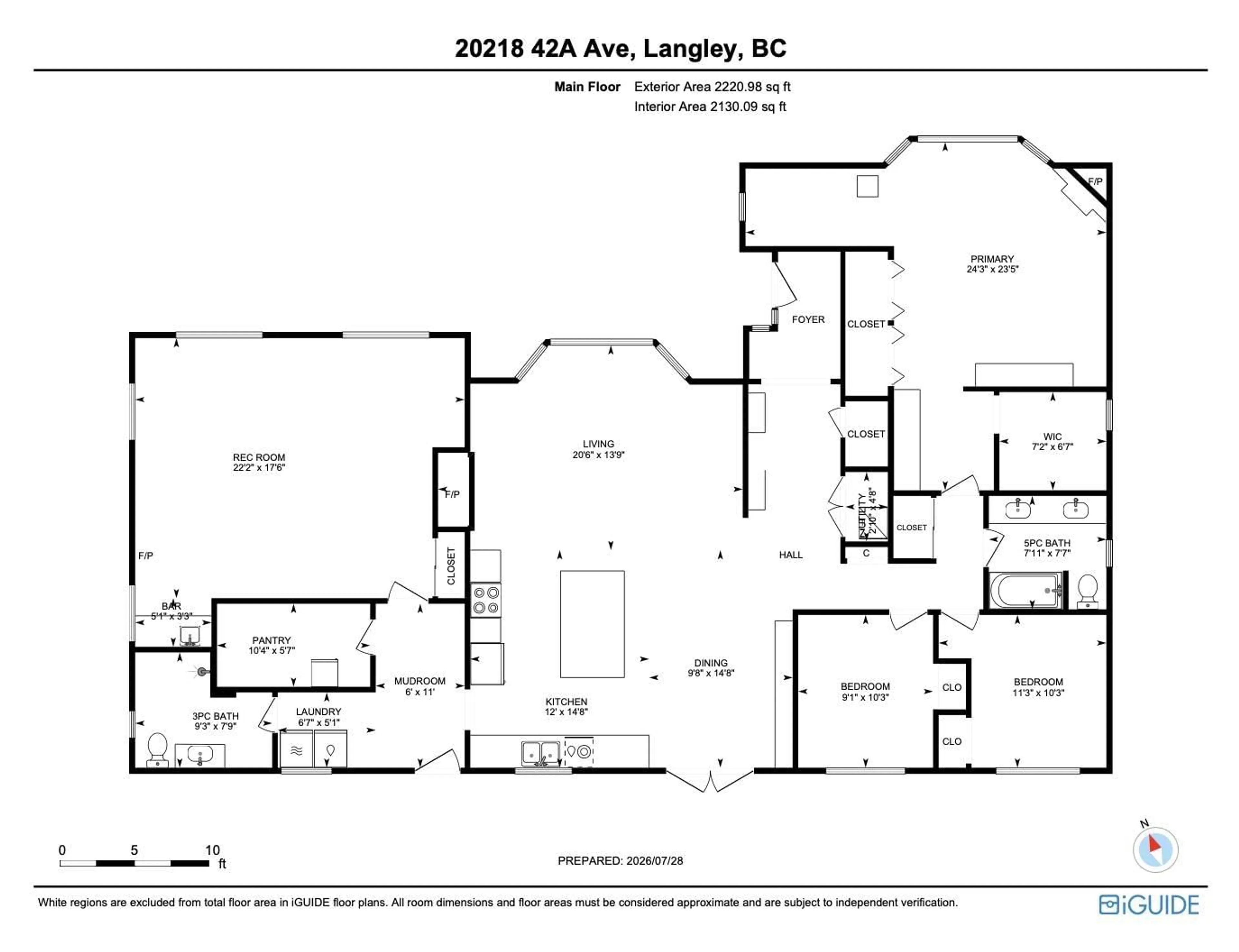 Floor plan for 20218 42A AVENUE, Langley British Columbia V3A3B4