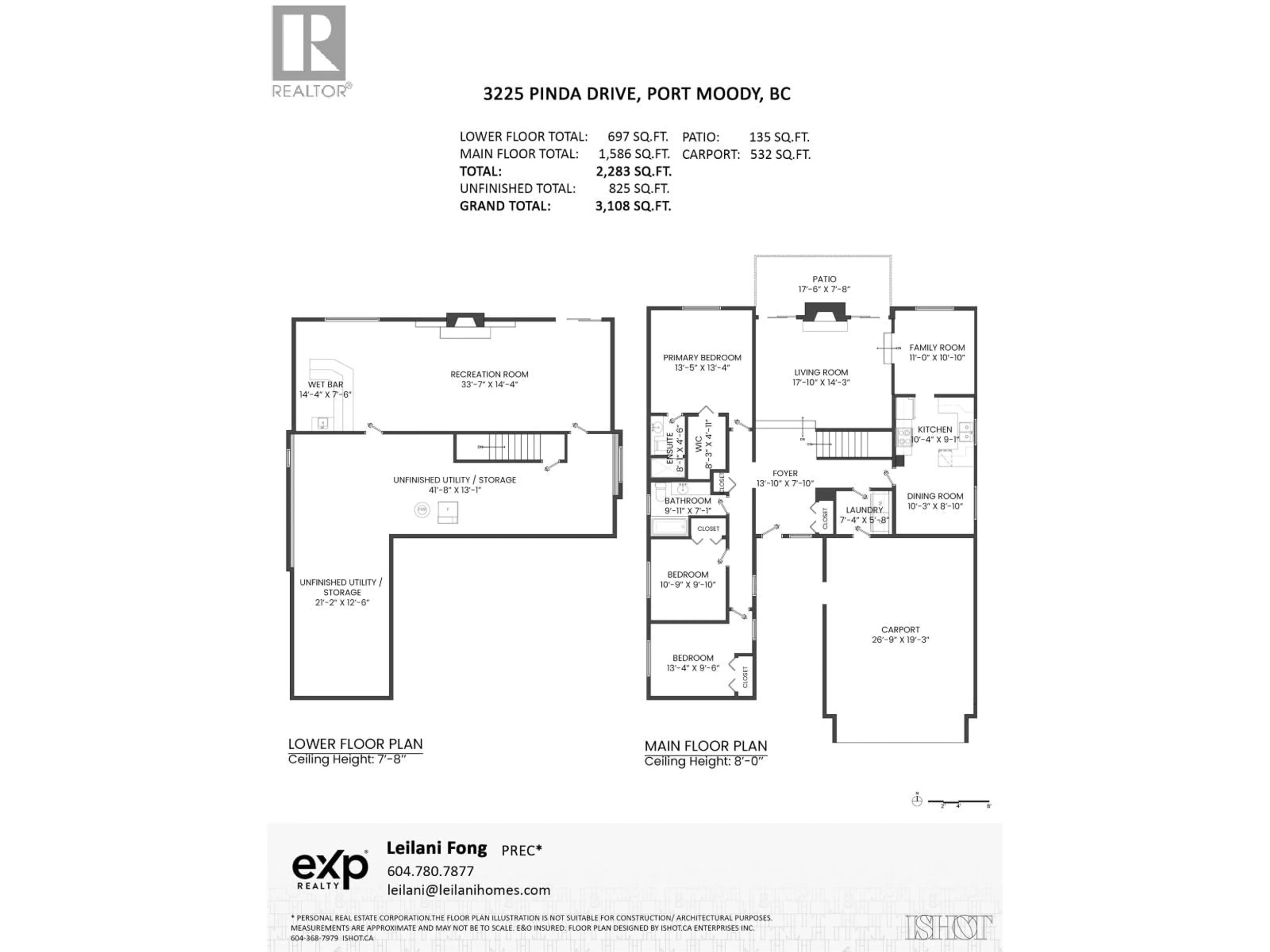 Floor plan for 3225 PINDA DRIVE, Port Moody British Columbia V3H3J6