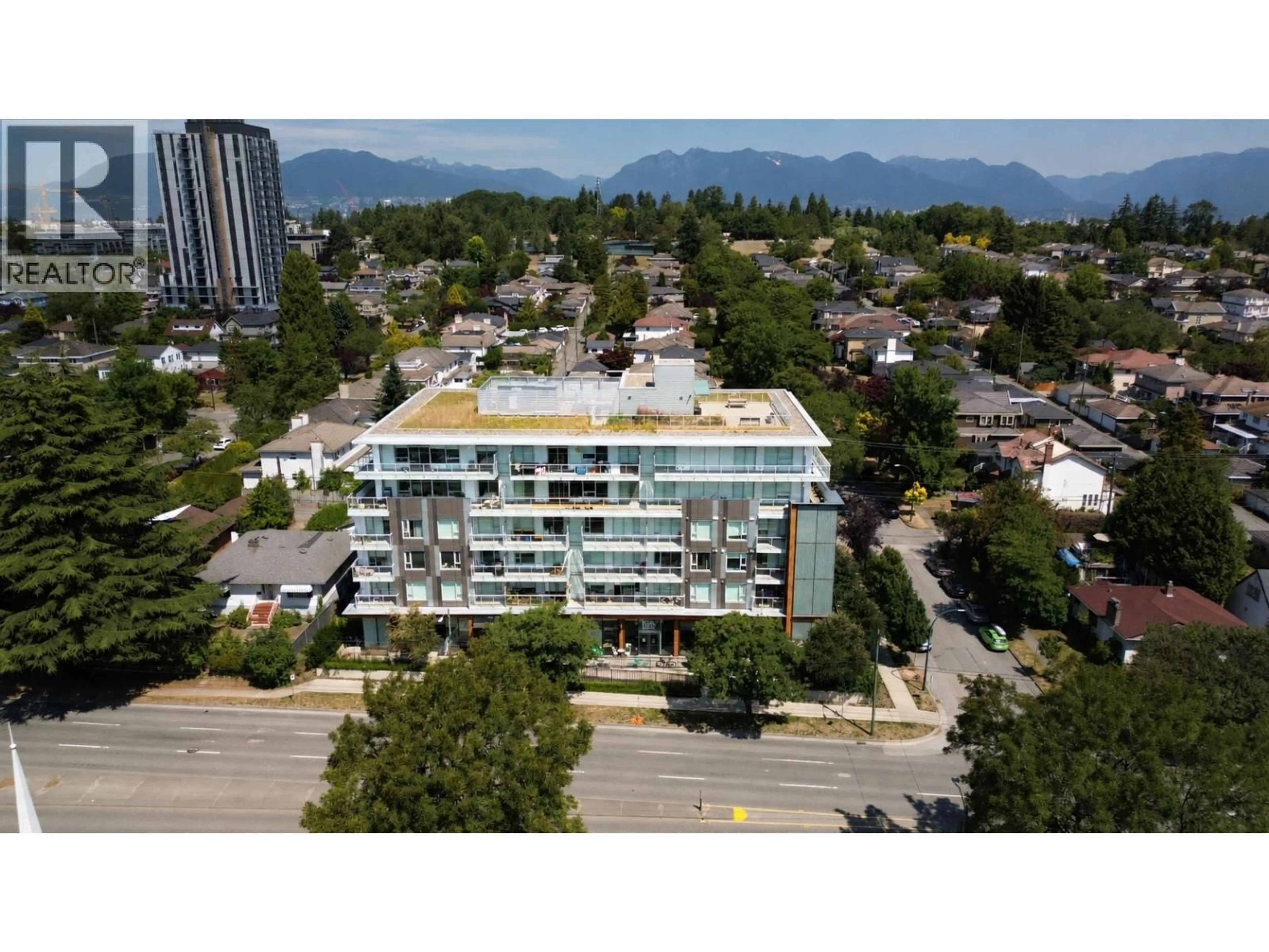 A pic from outside/outdoor area/front of a property/back of a property/a pic from drone, city buildings view from balcony for 310 - 5693 ELIZABETH STREET, Vancouver British Columbia V5Y3K1