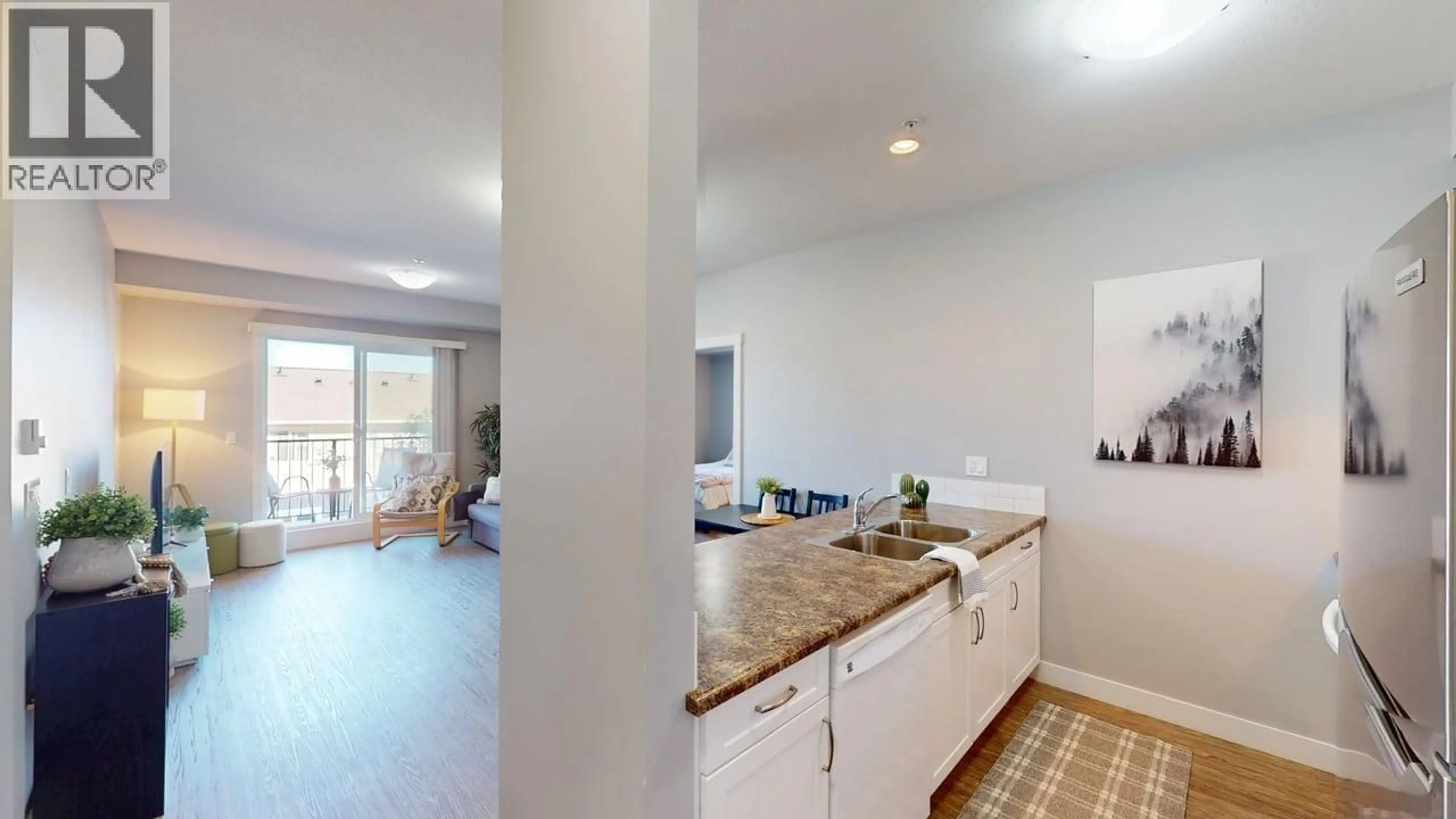 Open concept kitchen, ceramic/tile floor for 307 - 10307 112 STREET, Fort St. John British Columbia V1J0N6