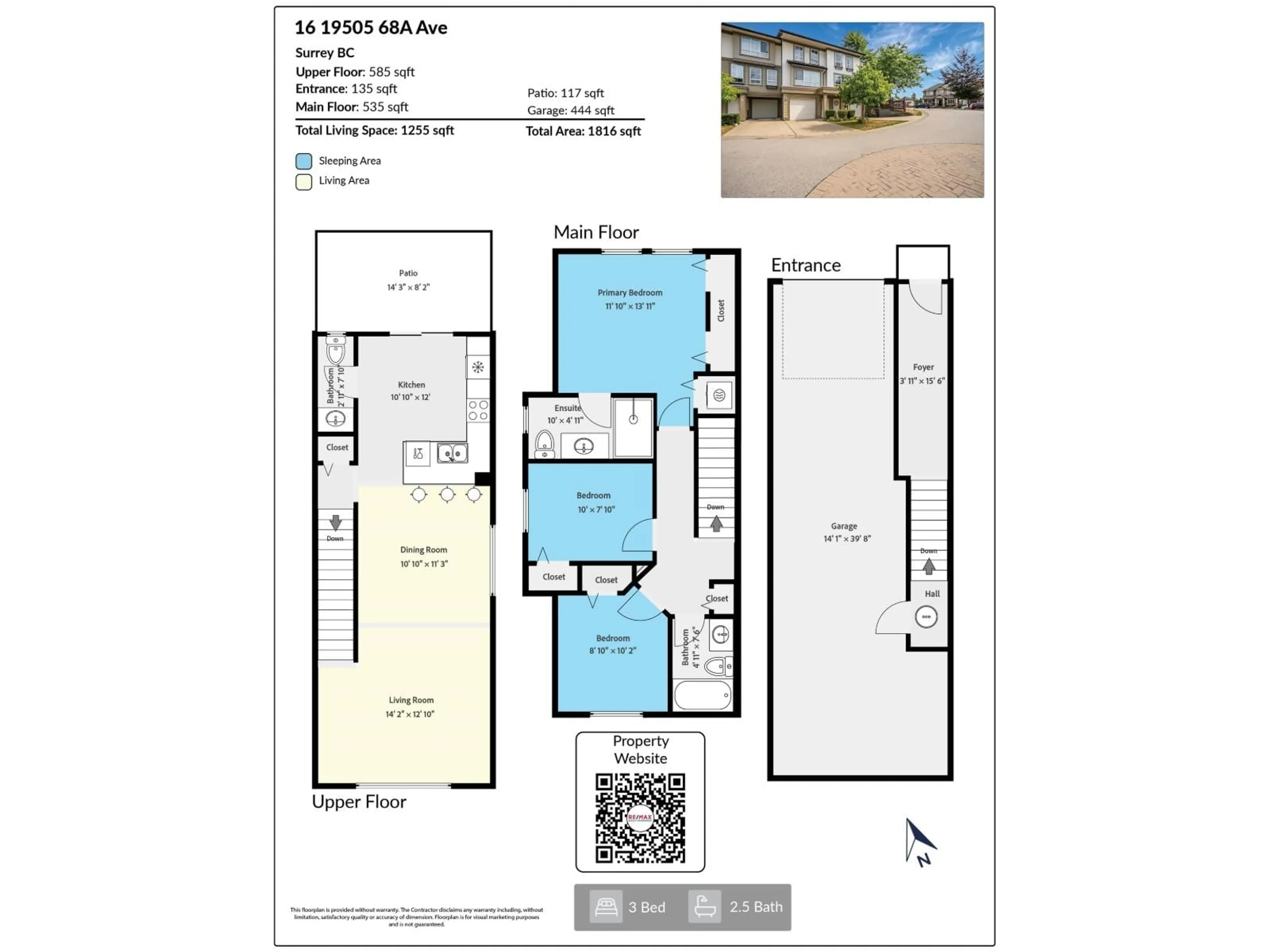 Floor plan for 16 - 19505 68A AVENUE, Surrey British Columbia V4N6K3