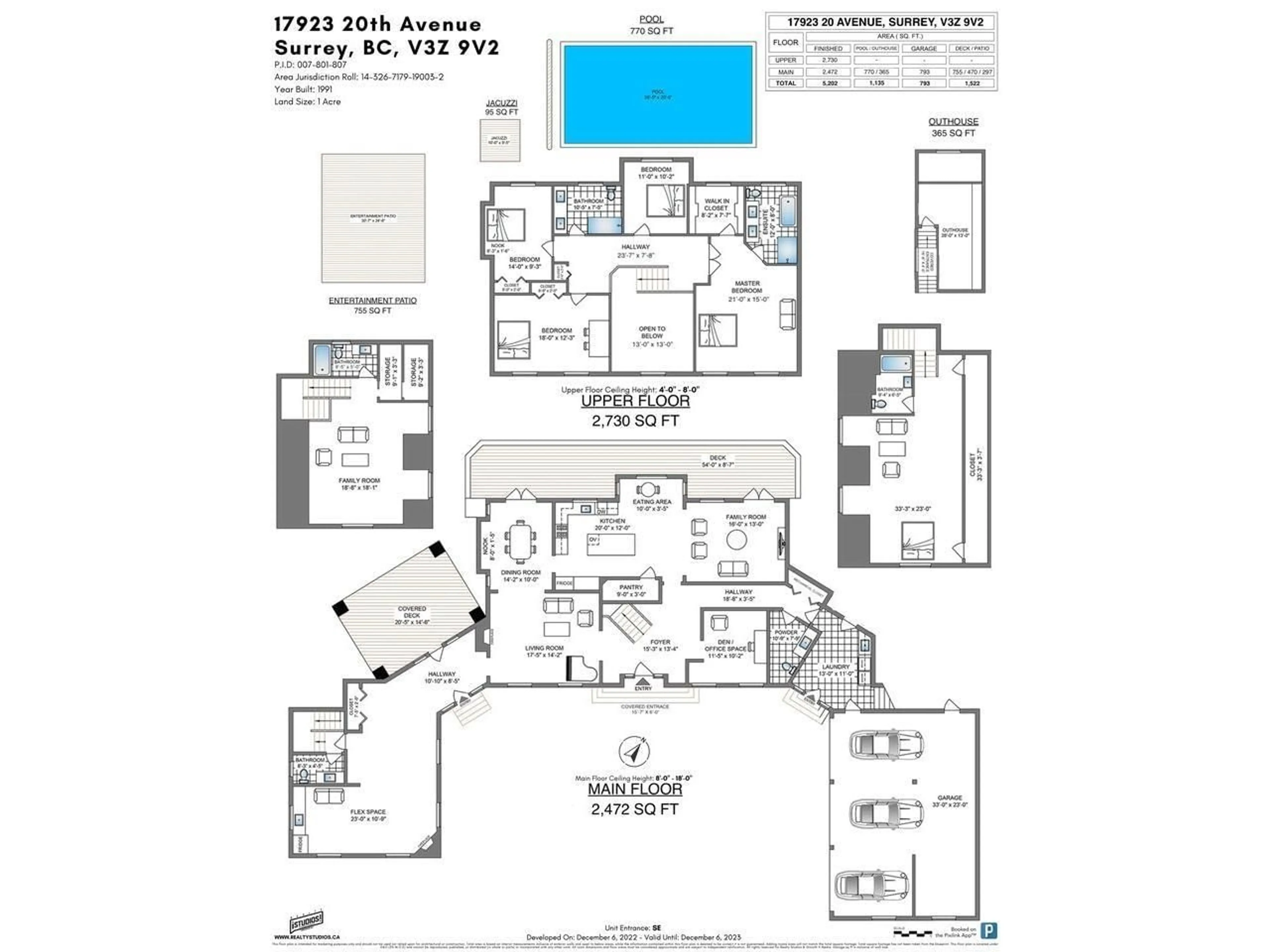 Floor plan for 17923 20 AVENUE, Surrey British Columbia V3Z9V2