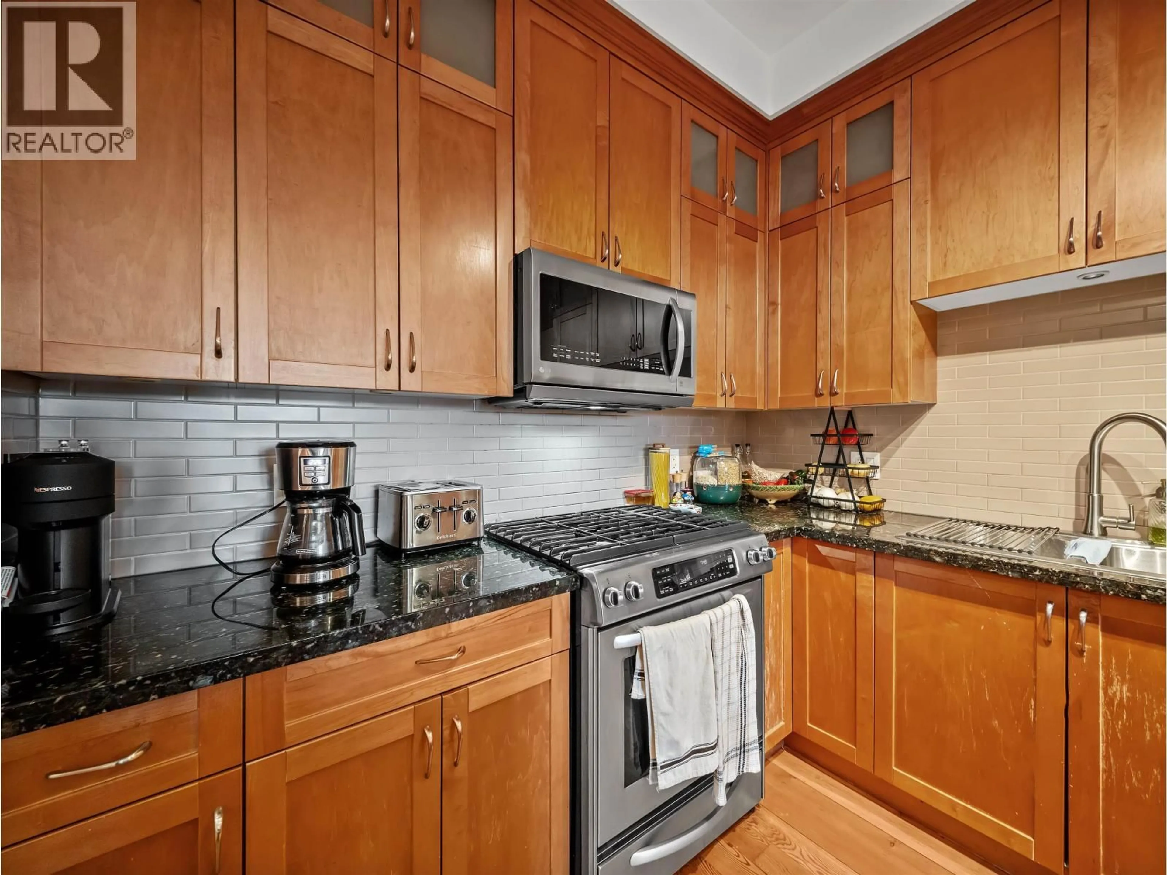 Standard kitchen, ceramic/tile floor for 308 - 250 SALTER STREET, New Westminster British Columbia V3M0B7