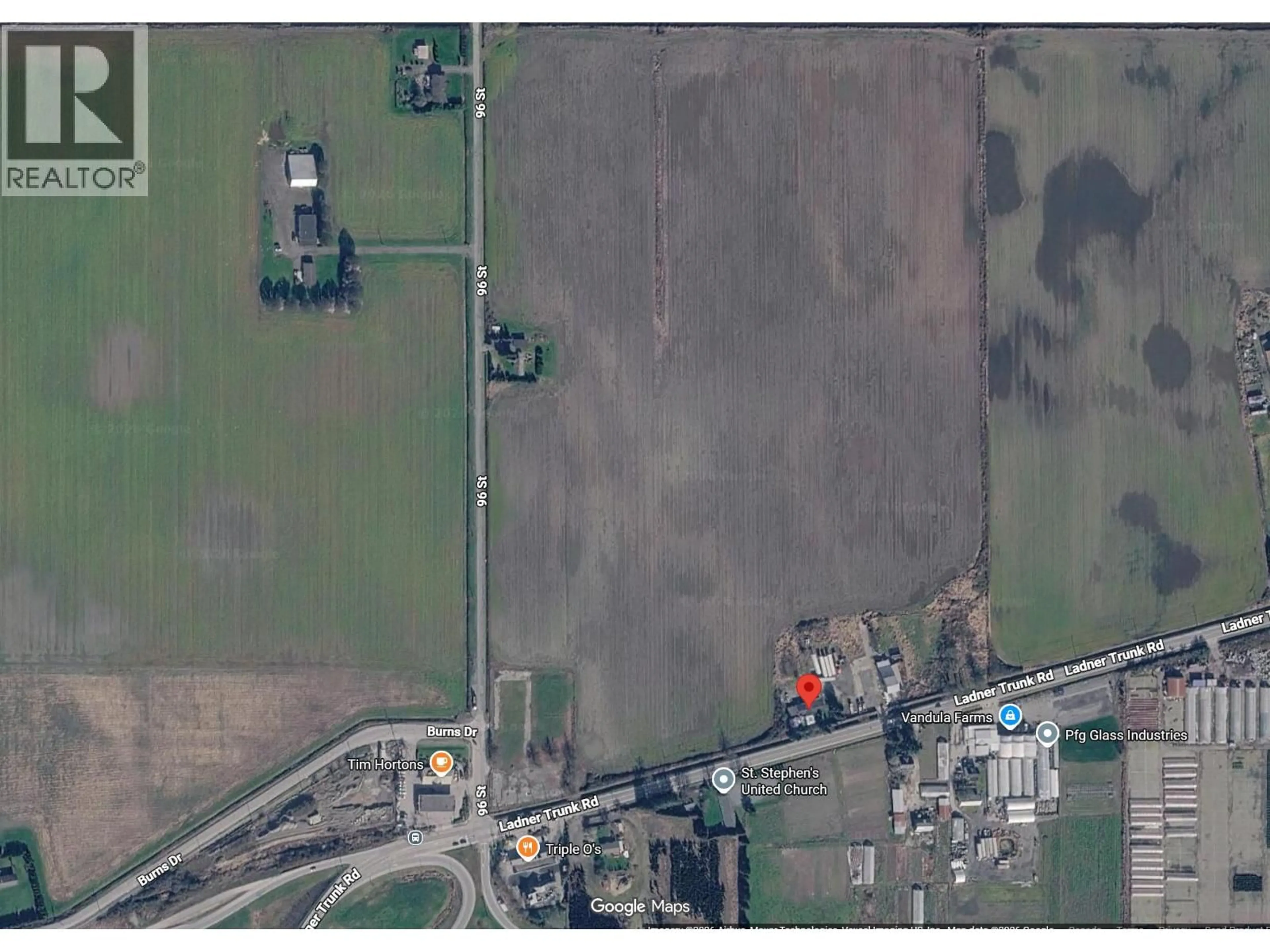 A pic from outside/outdoor area/front of a property/back of a property/a pic from drone, street for 9727 LADNER TRUNK ROAD, Delta British Columbia V4G1K2
