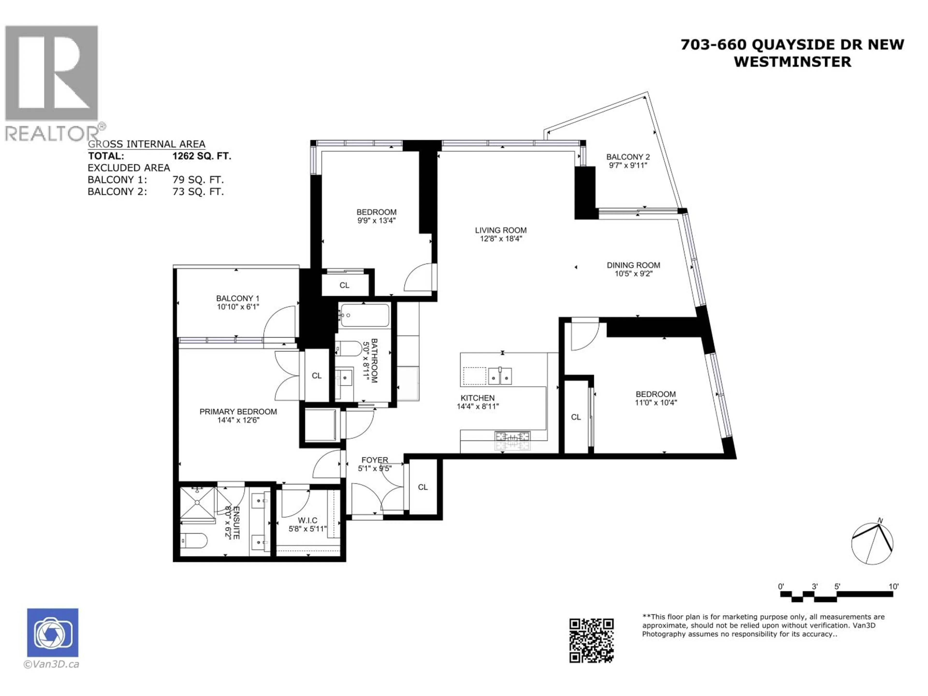 Floor plan for 703 - 660 QUAYSIDE DRIVE, New Westminster British Columbia V3M0P1