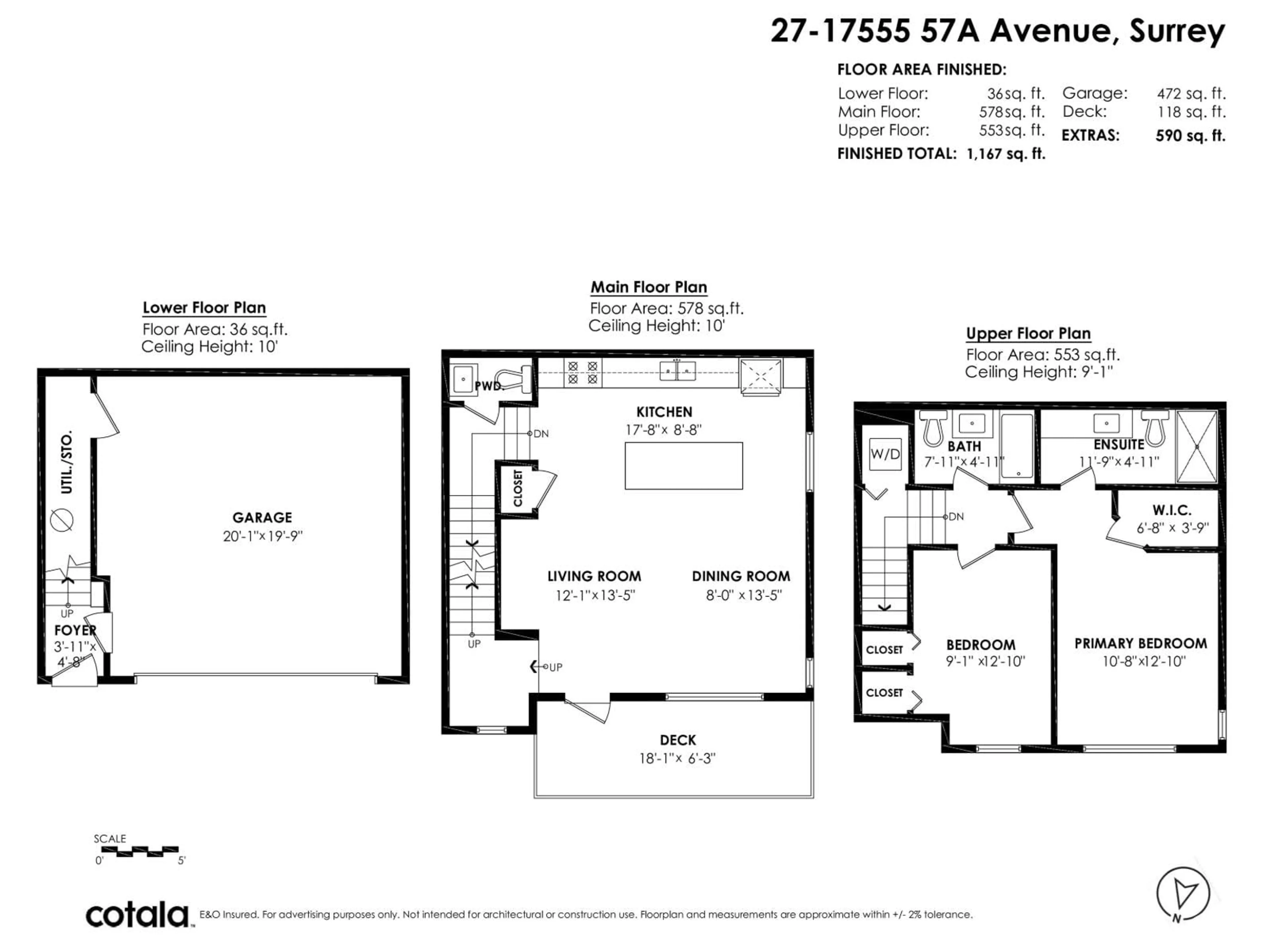 Floor plan for 27 - 17555 57A AVENUE, Surrey British Columbia V3S7V2