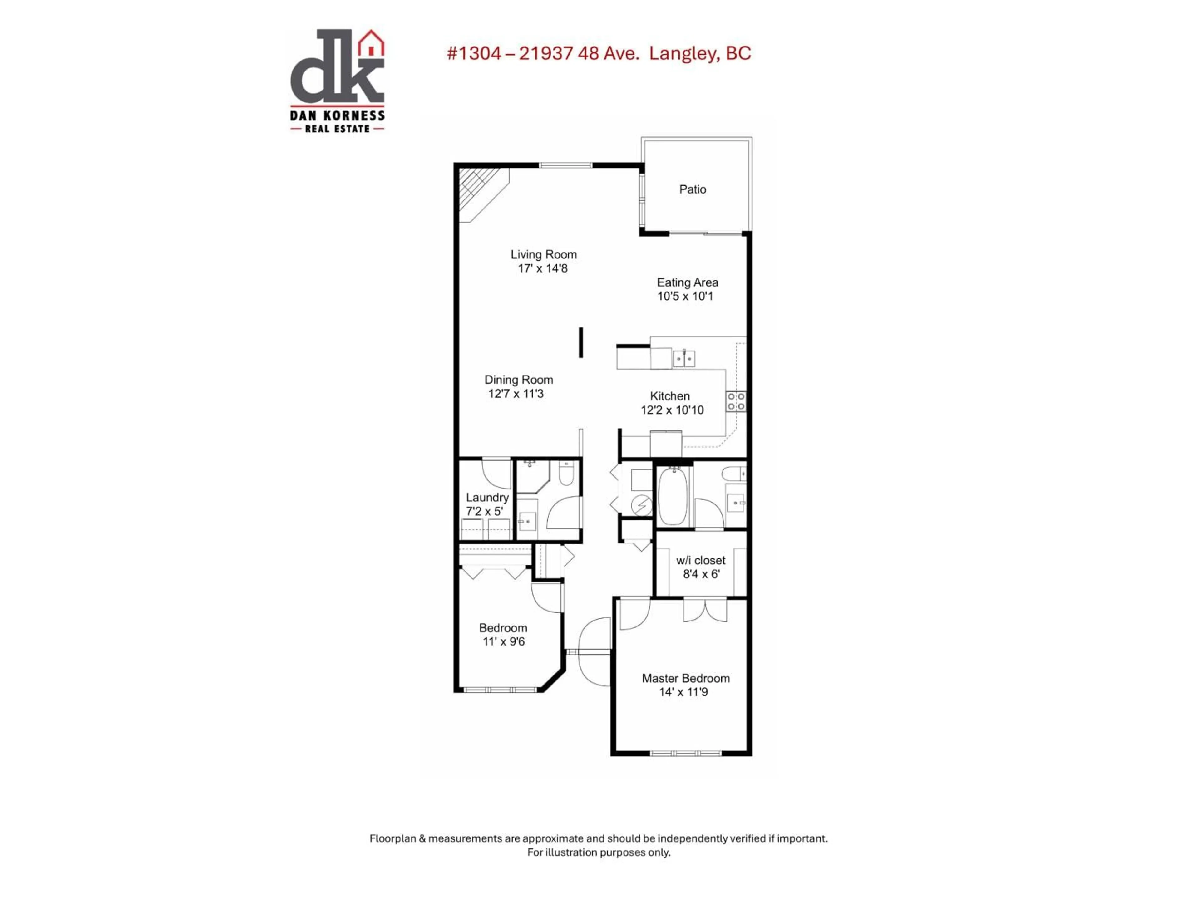 Floor plan for 1304 - 21937 48 AVENUE, Langley British Columbia V3A8C3