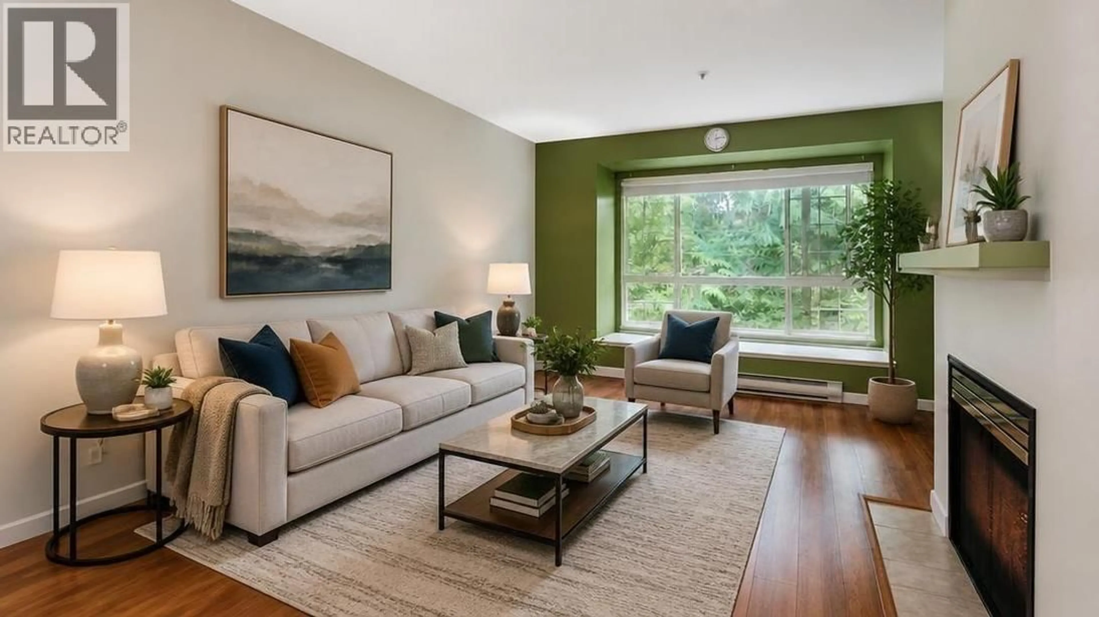 Living room with furniture, wood/laminate floor for 333 - 1252 TOWN CENTRE BOULEVARD, Coquitlam British Columbia V3B7R7