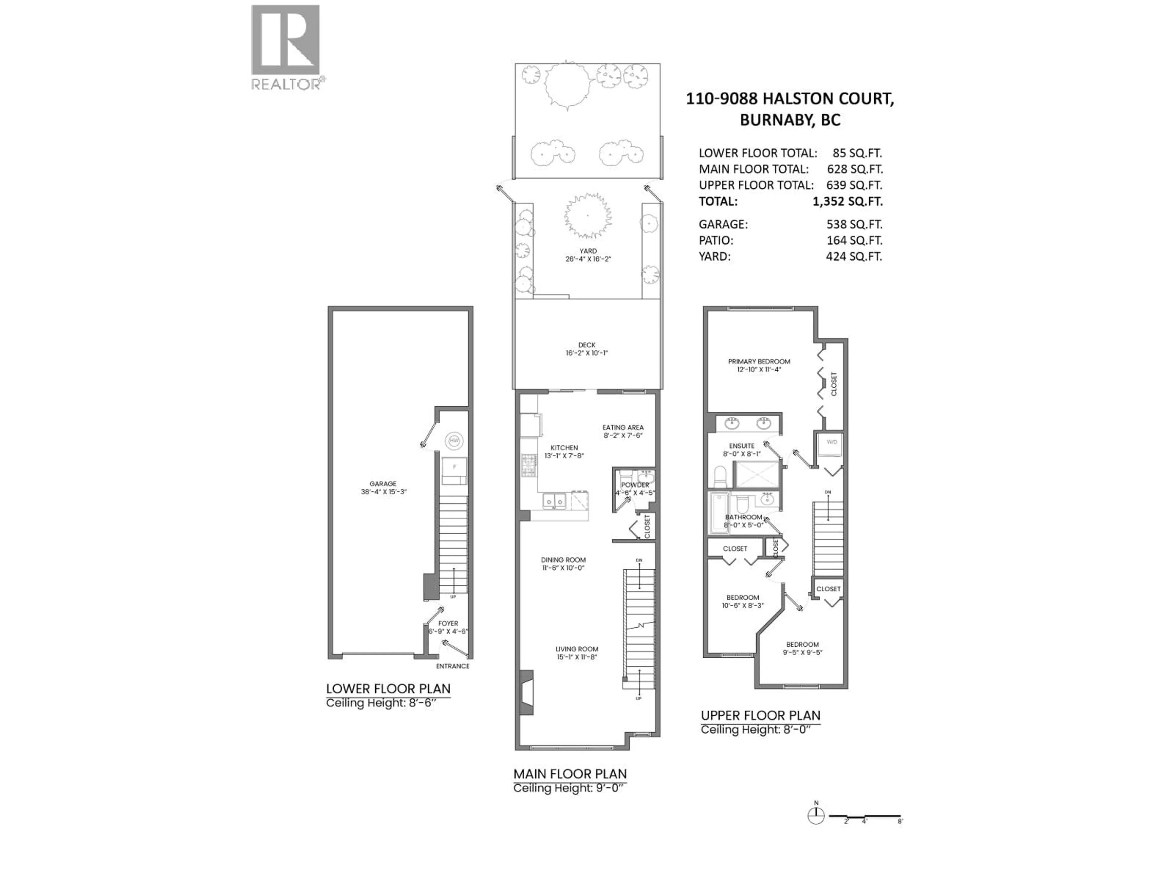 Floor plan for 110 - 9088 HALSTON COURT, Burnaby British Columbia V3N0A7