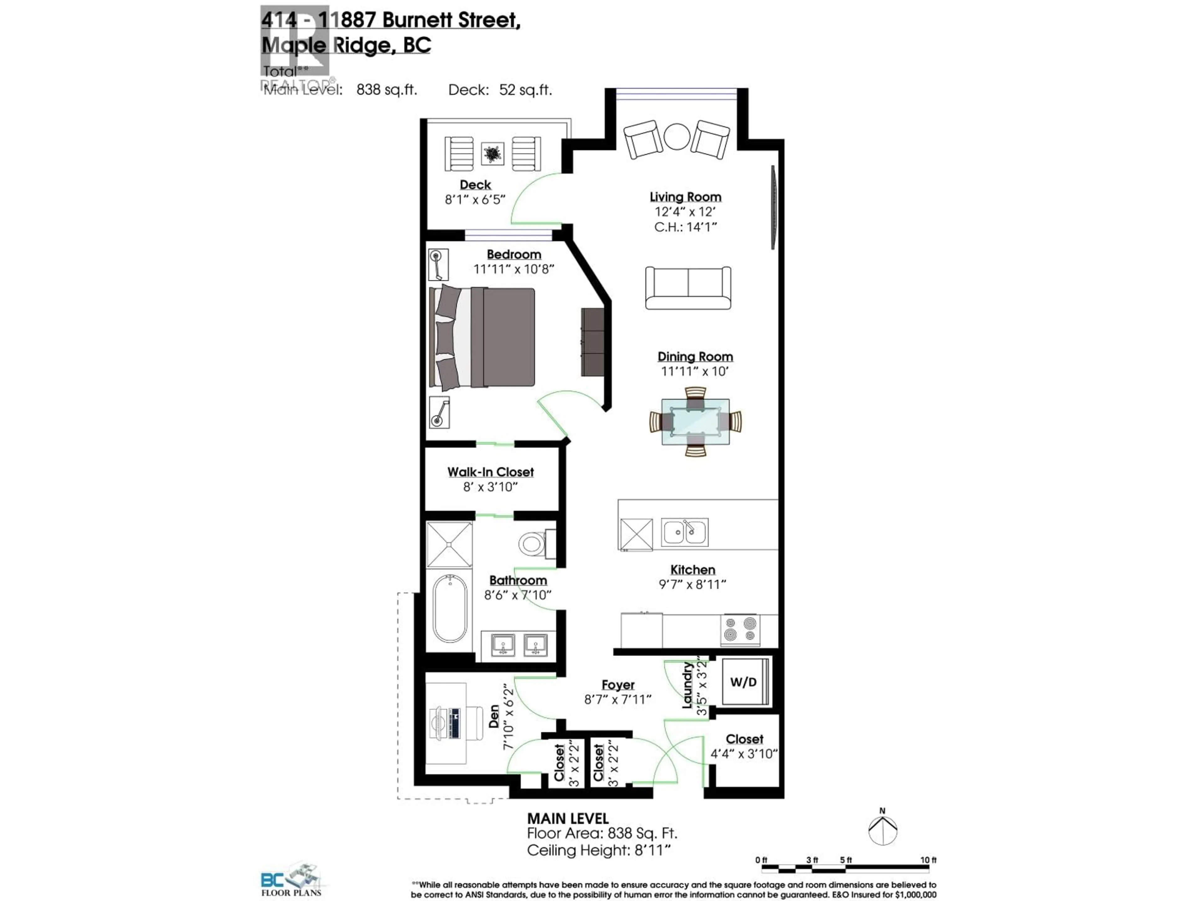 Floor plan for 414 - 11887 BURNETT STREET, Maple Ridge British Columbia V2W6P6