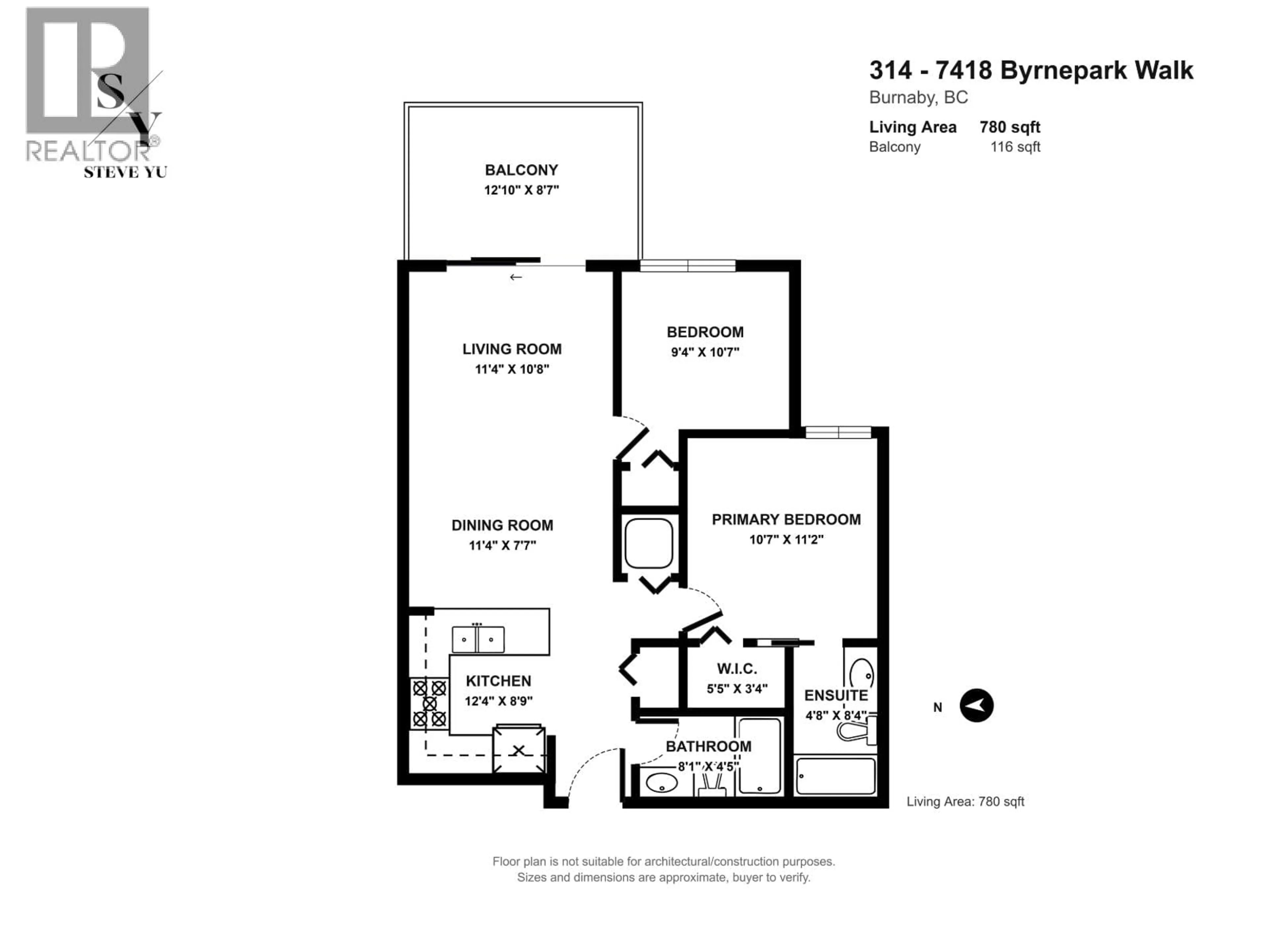 Floor plan for 314 - 7418 BYRNEPARK WALK, Burnaby British Columbia V3N0B3