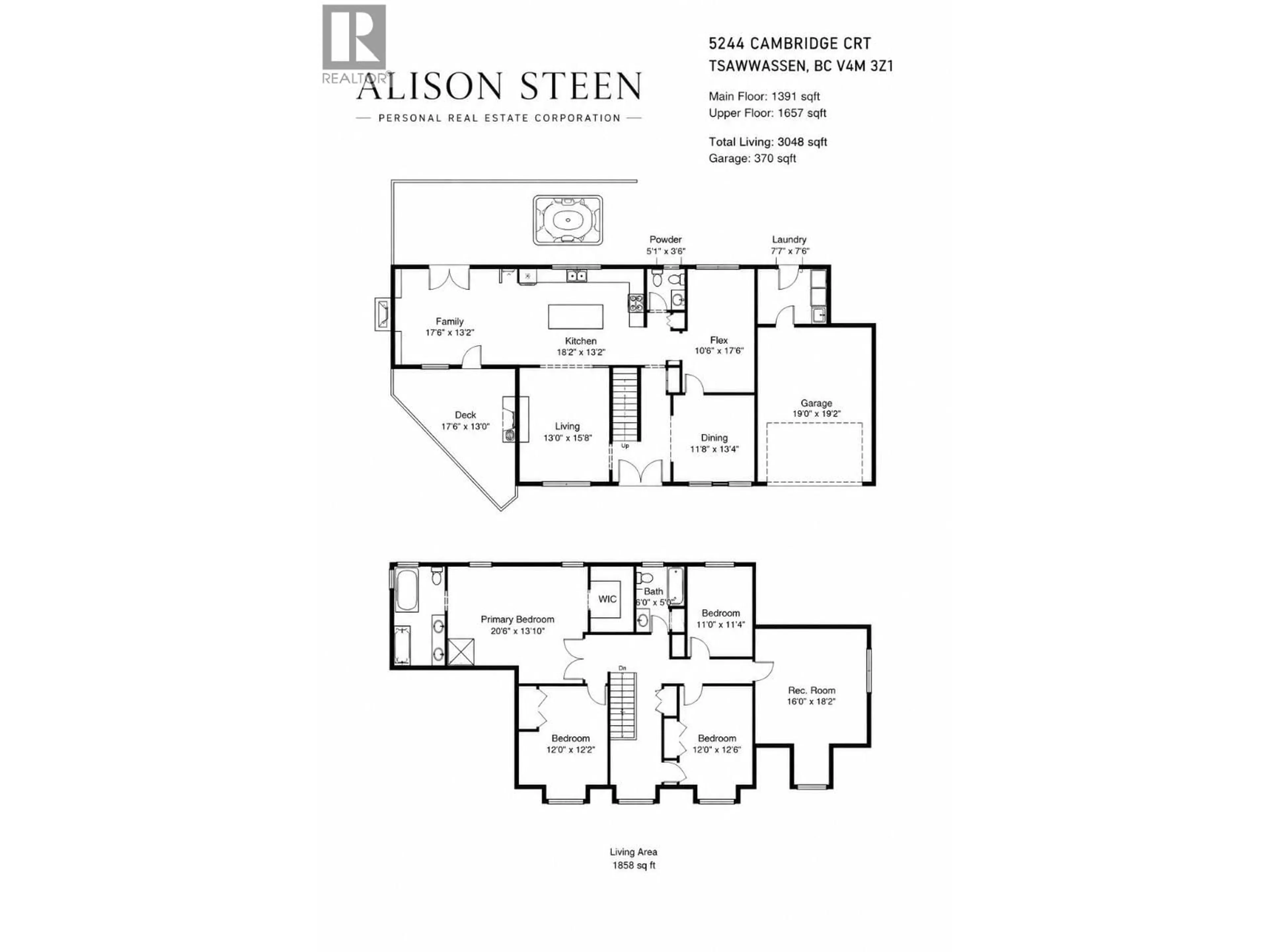 Floor plan for 5244 CAMBRIDGE COURT, Delta British Columbia V4M3Z1