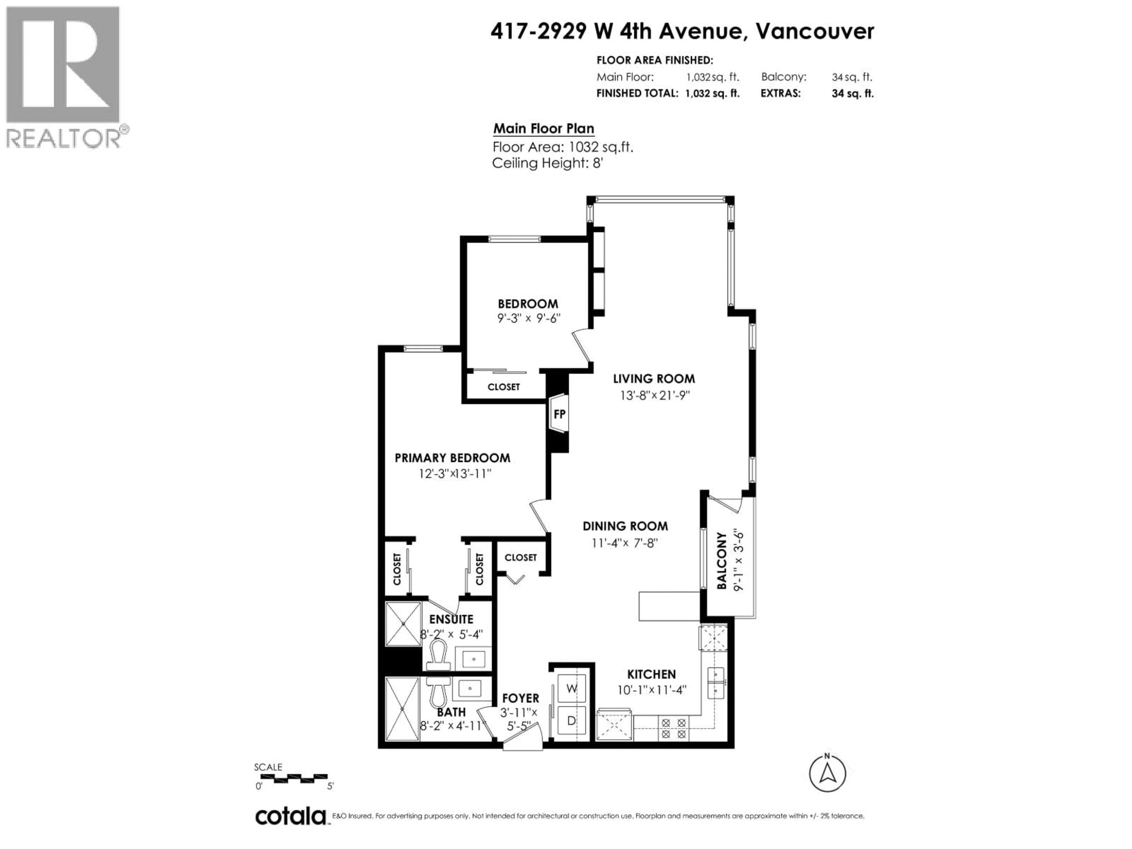 Floor plan for 417 - 2929 4TH AVENUE, Vancouver British Columbia V6K4T3