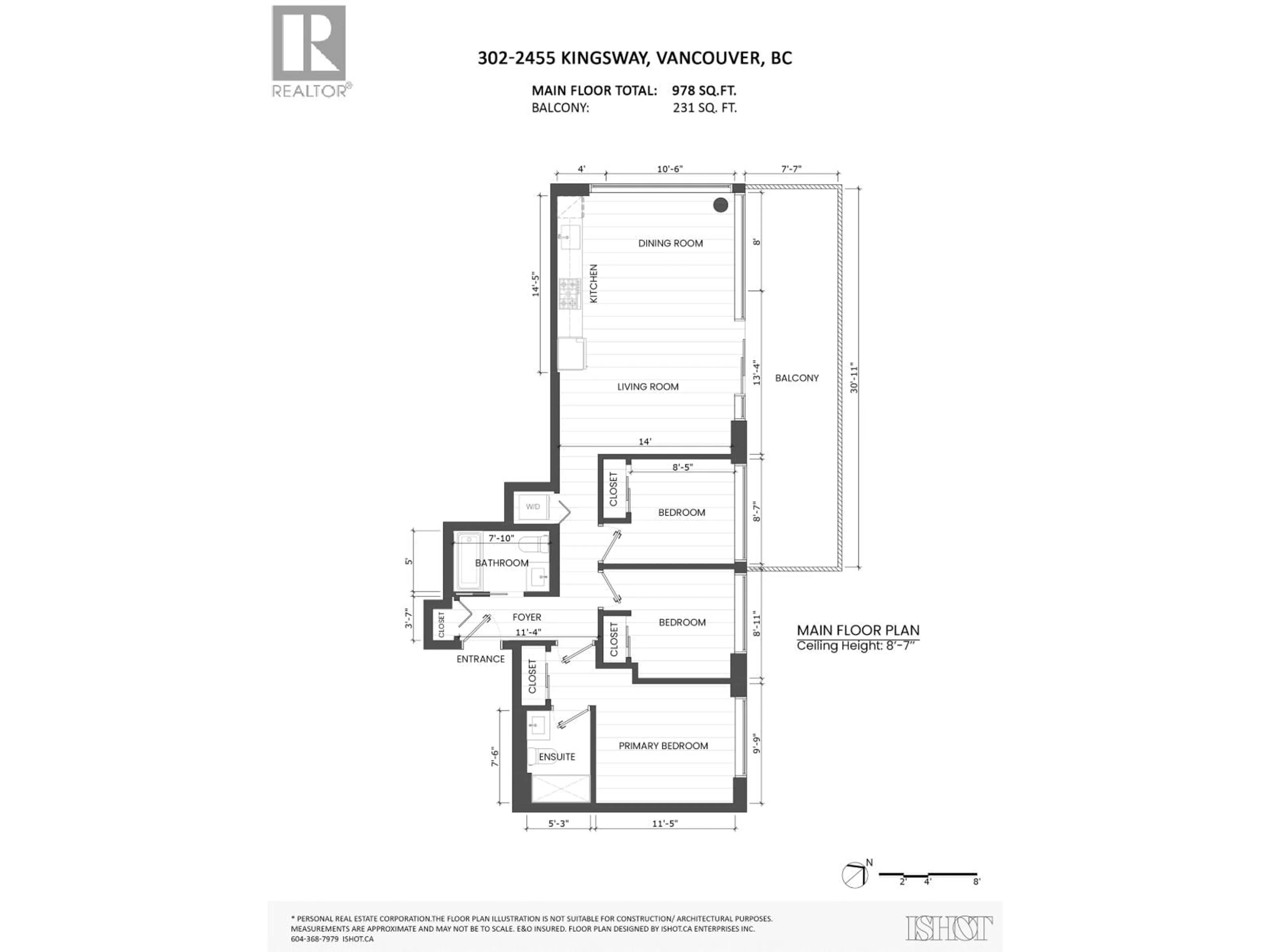 Floor plan for 302 - 2455 KINGSWAY, Vancouver British Columbia V5R5G8