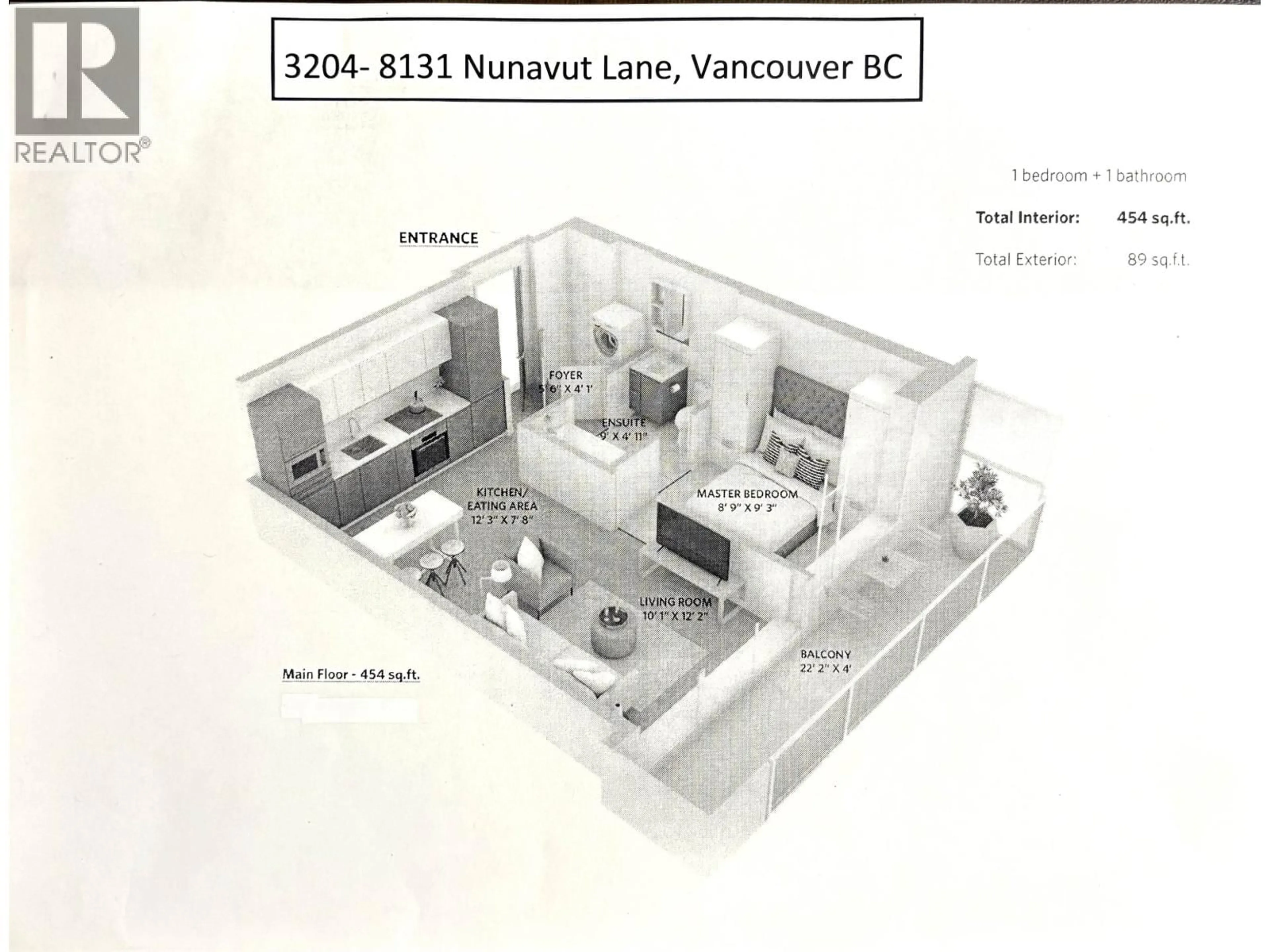 Floor plan for 3204 - 8131 NUNAVUT LANE, Vancouver British Columbia V5X0E2