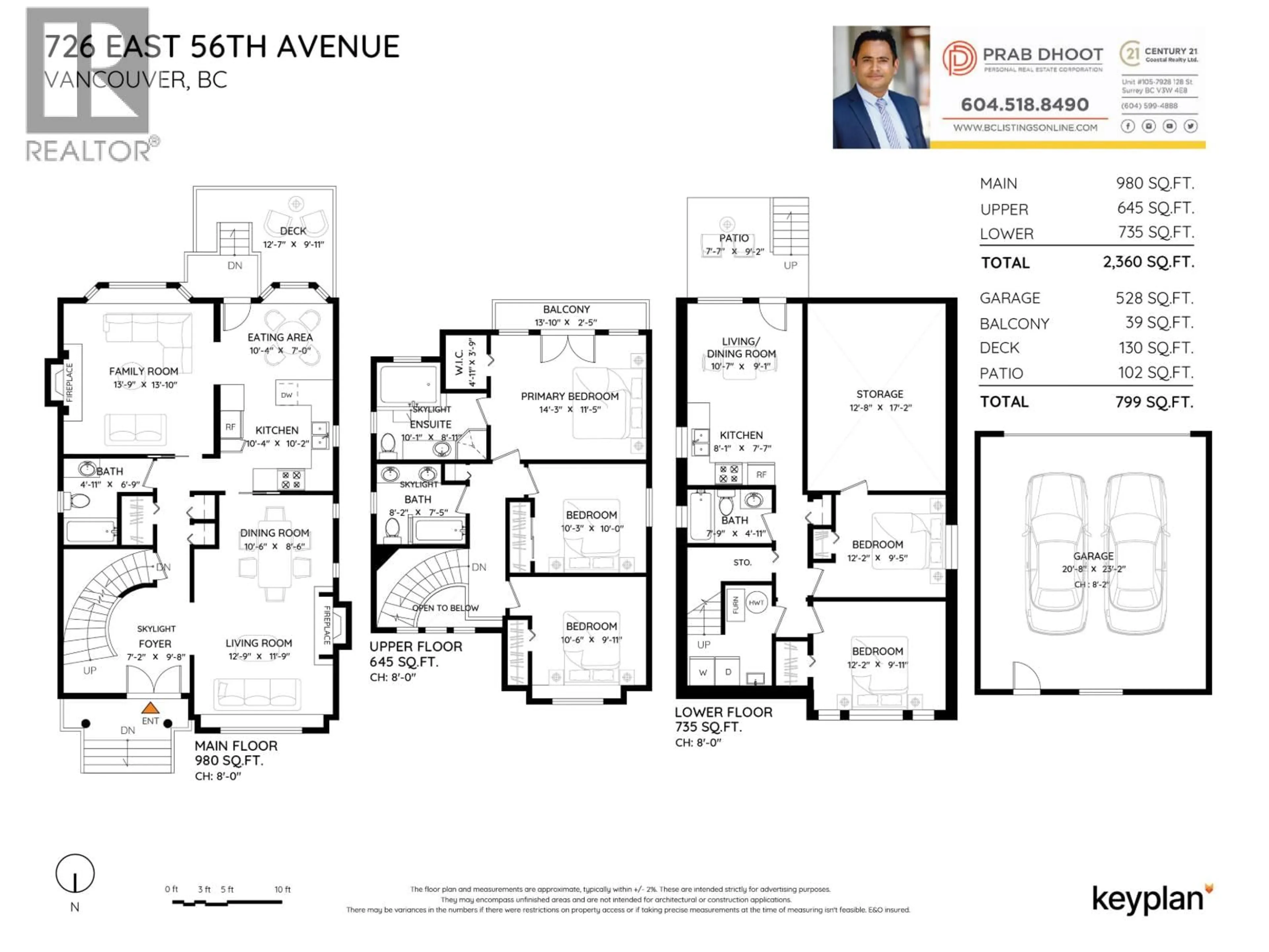 Floor plan for 726 56TH AVENUE, Vancouver British Columbia V5X1R9