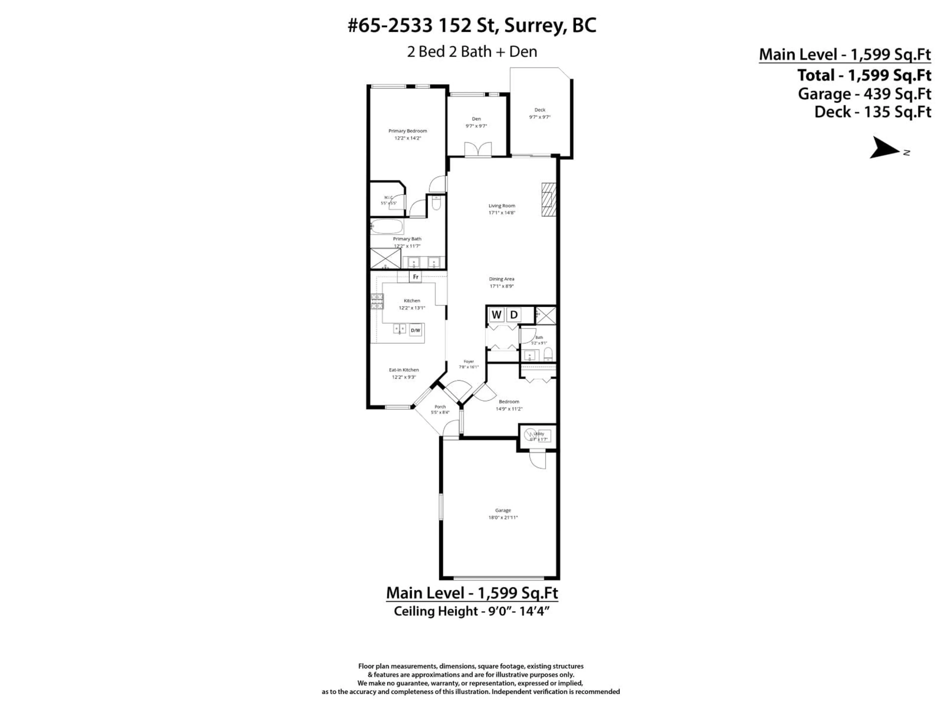 Floor plan for 65 - 2533 152 STREET, Surrey British Columbia V4P1N4
